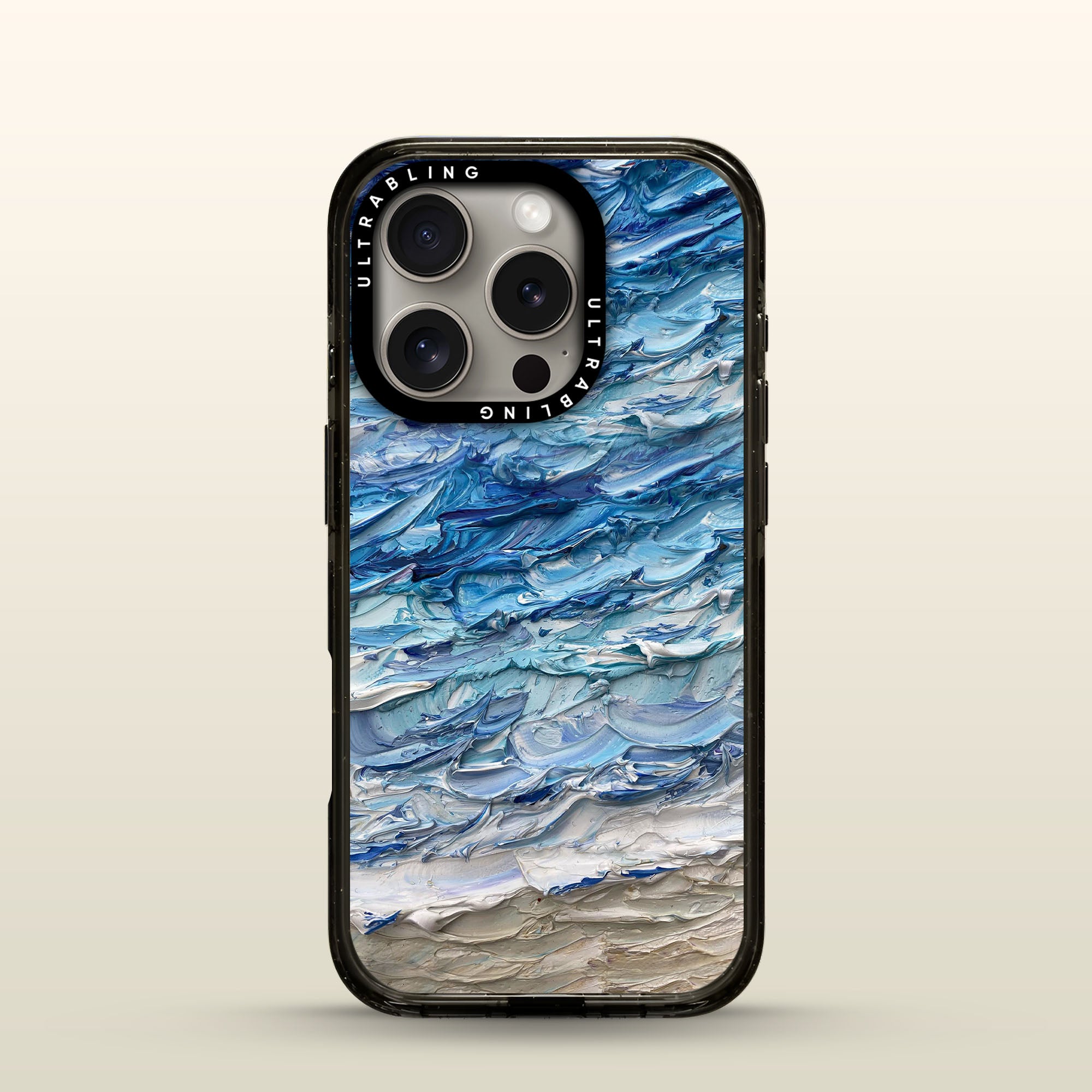Blue Tide Ultrabling Aura iPhone case front view with MagSafe