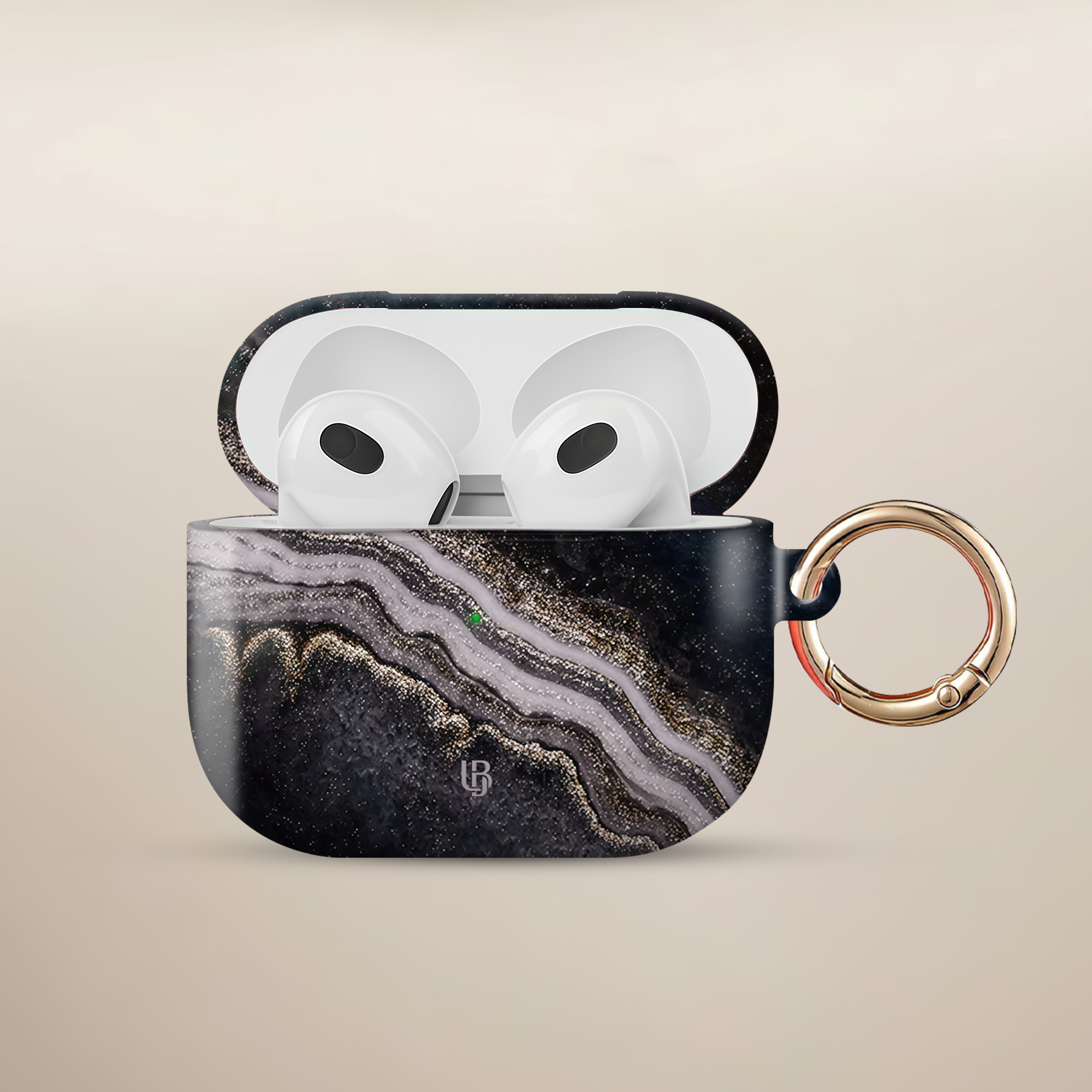 Obsidian Marble Ultrabling AirPods case front view