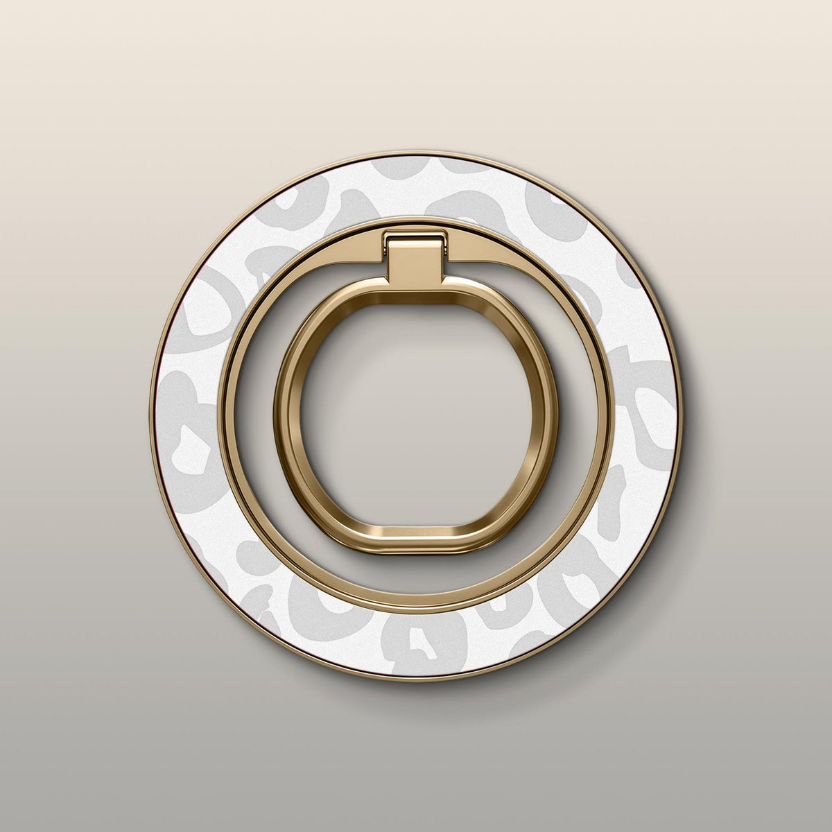 Ivory Leopard Ultrabling MagSafe Ring - Front View