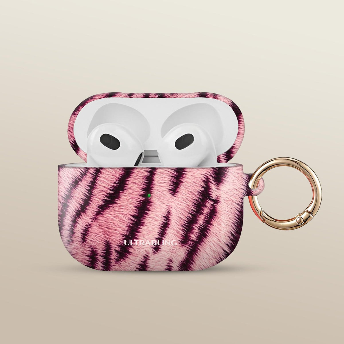 Blush Tiger Ultrabling AirPods case front view