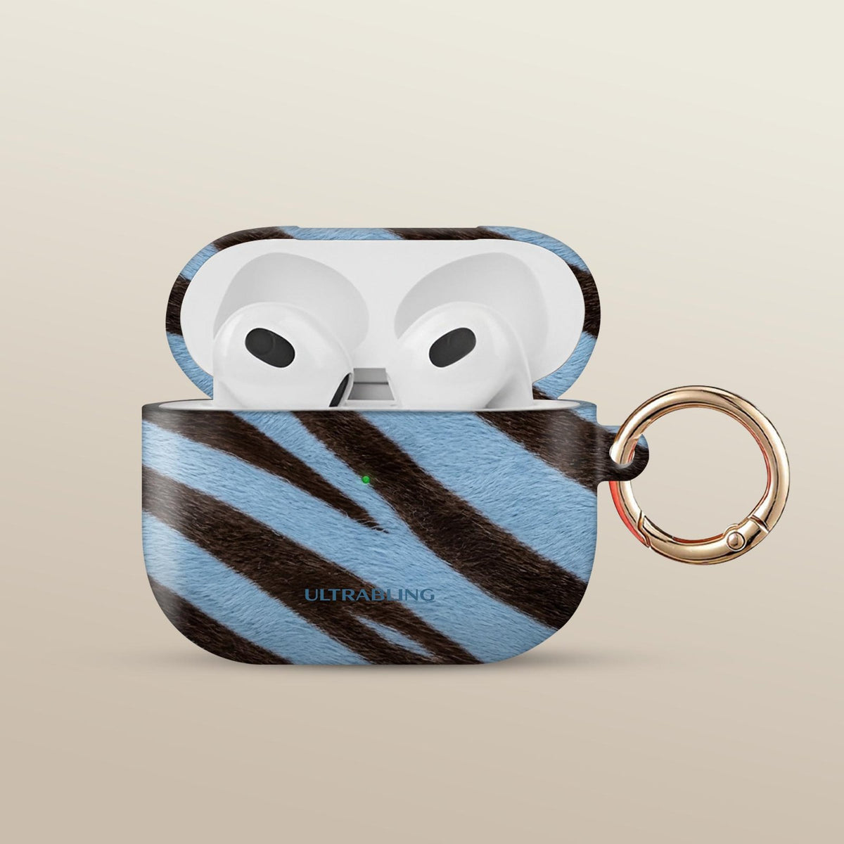 Denim Zebra Ultrabling AirPods case front view