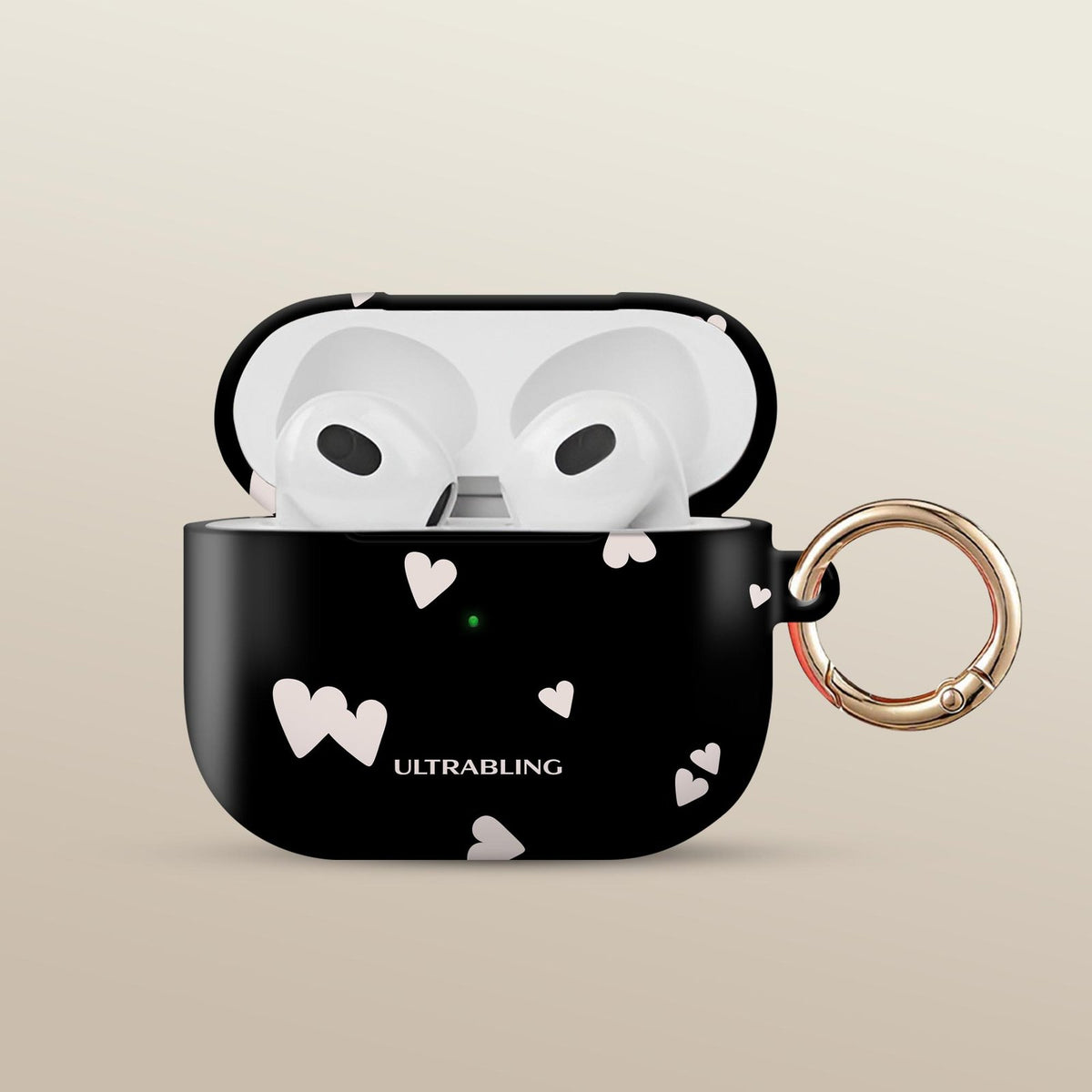 Paper Hearts Ultrabling AirPods case front view