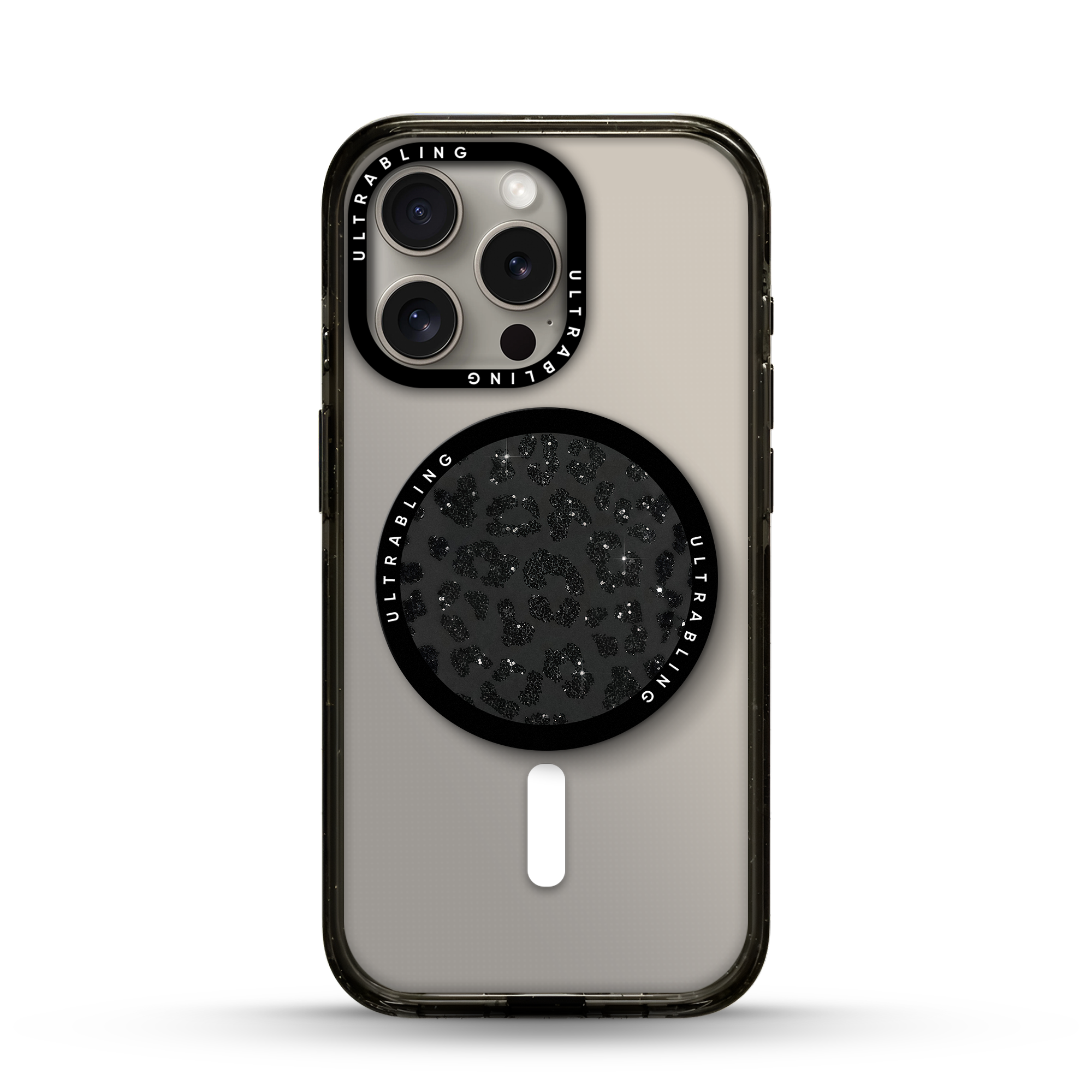 Black Stardust Ultrabling MagSafe Phone Grip - Front View