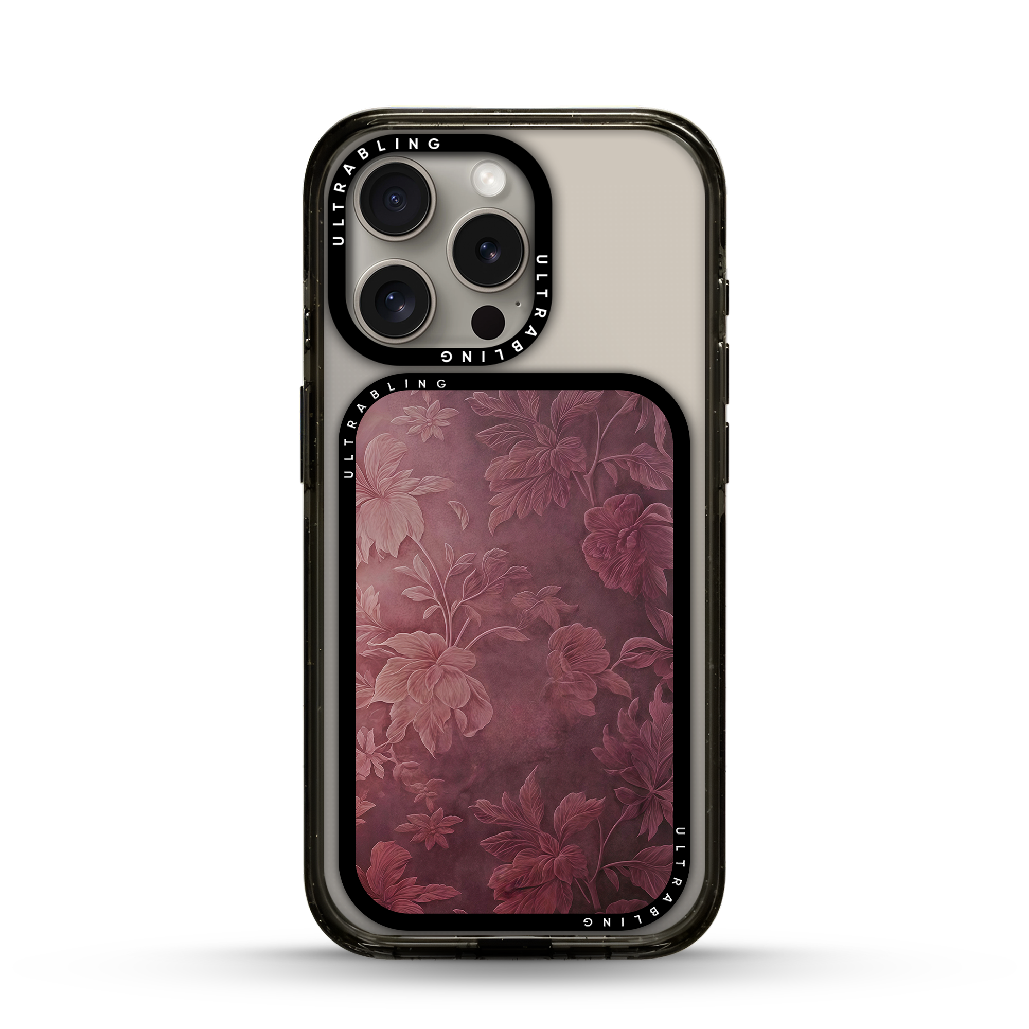 Burgundy Bloom MagSafe Wallet - Flat Lay