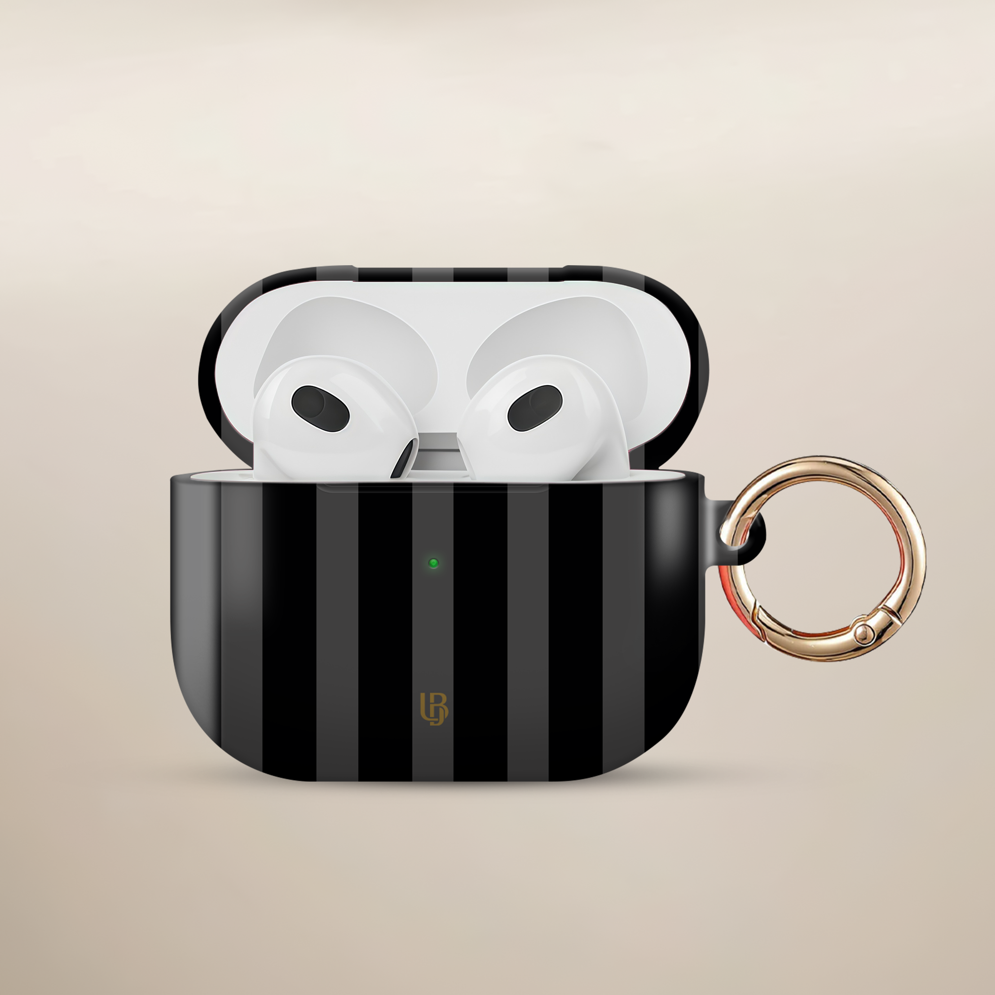 Noir Stripes Ultrabling AirPods case front view