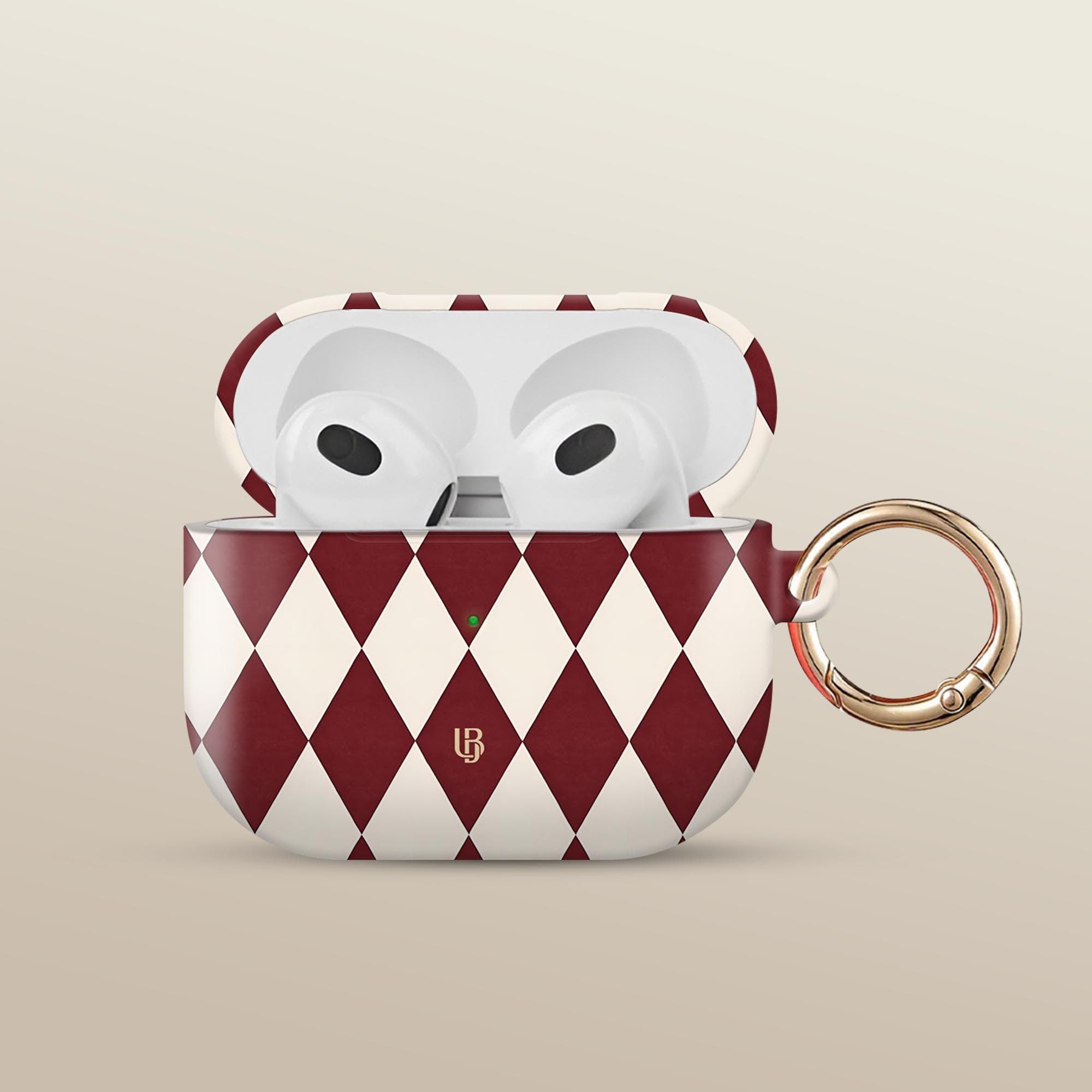 Merlot Harlequin Ultrabling AirPods case front view