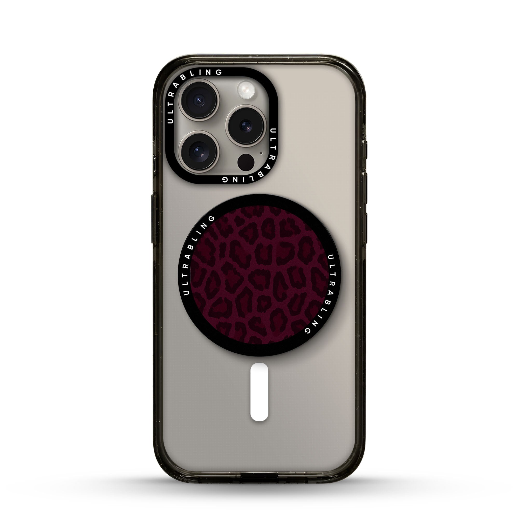 Bordeaux Leopard Ultrabling MagSafe Phone Grip - Front View