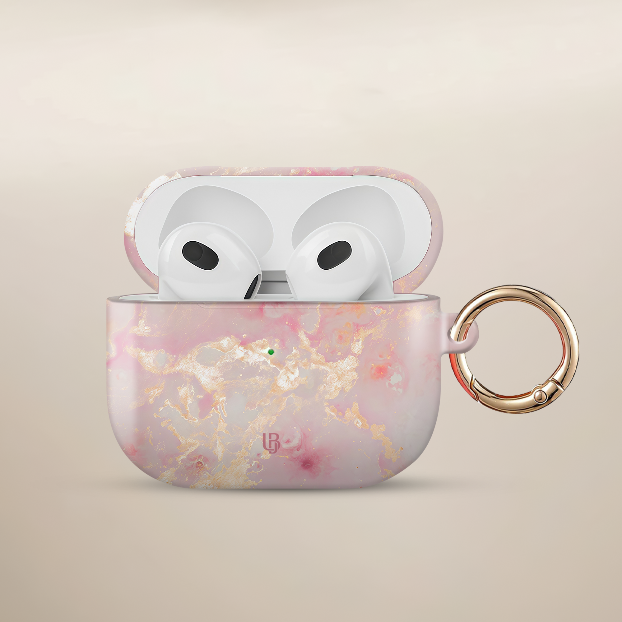 Rose Quartz Ultrabling AirPods case front view