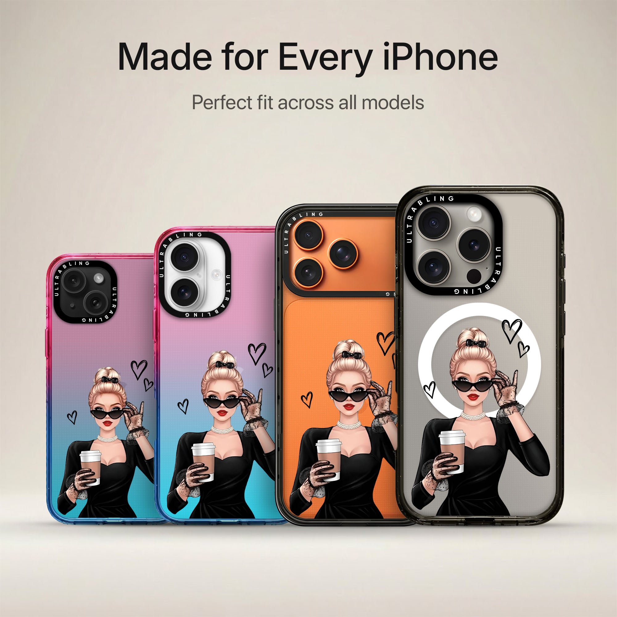 Cafe Muse Ultrabling Aura iPhone case non MagSafe soft ombre view