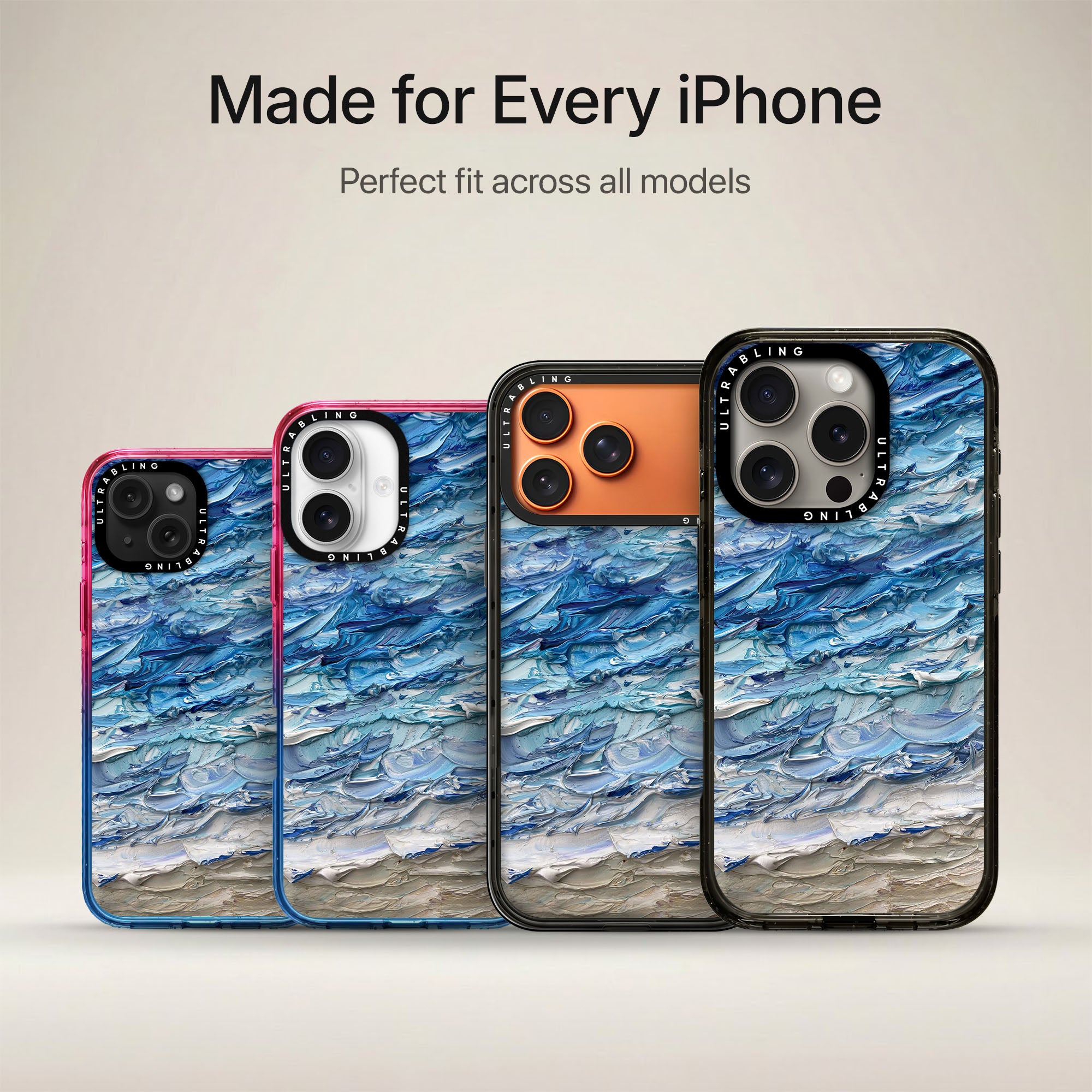Blue Tide Ultrabling Aura iPhone case non MagSafe soft ombre view