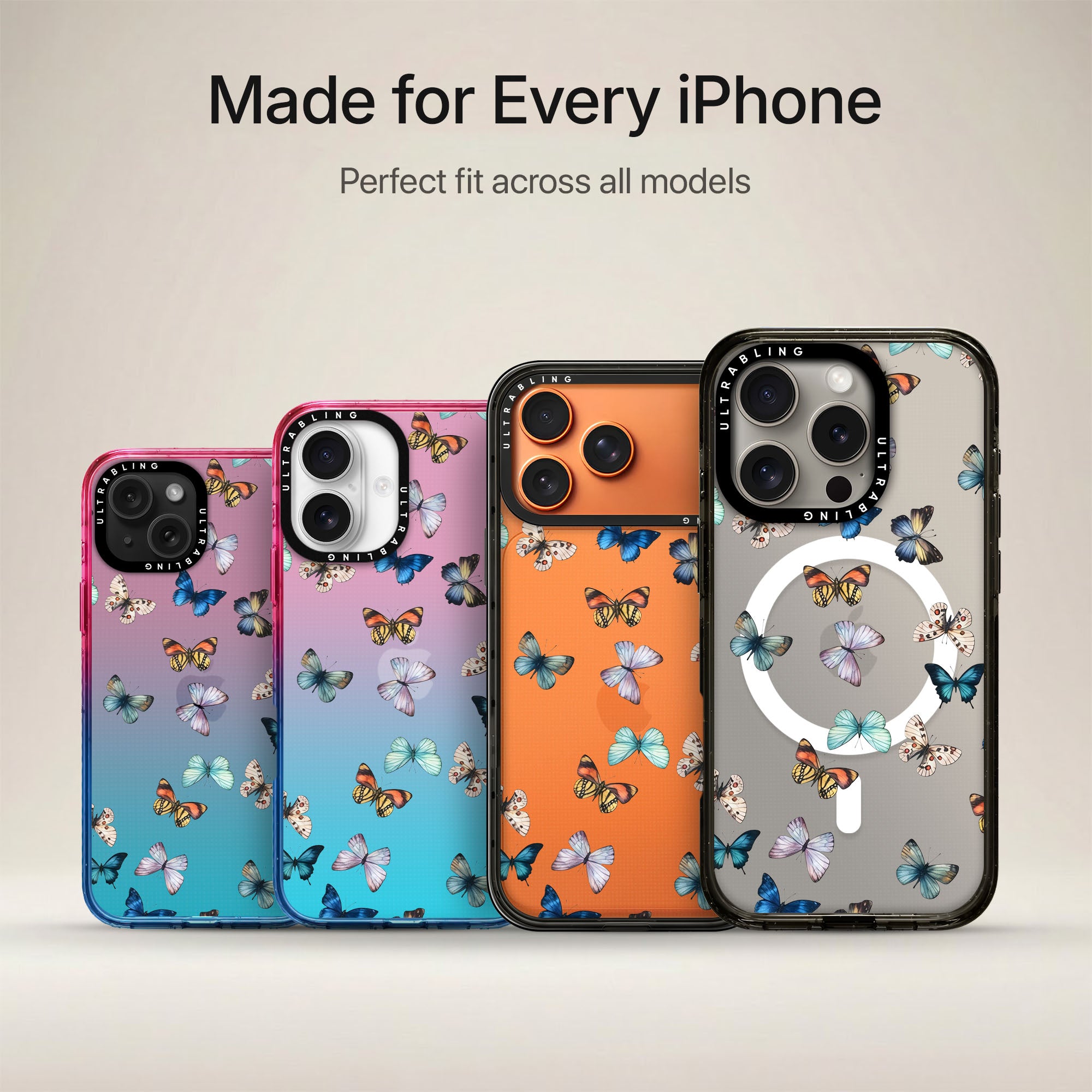 Butterfly Halo Ultrabling Aura iPhone case non MagSafe soft ombre view