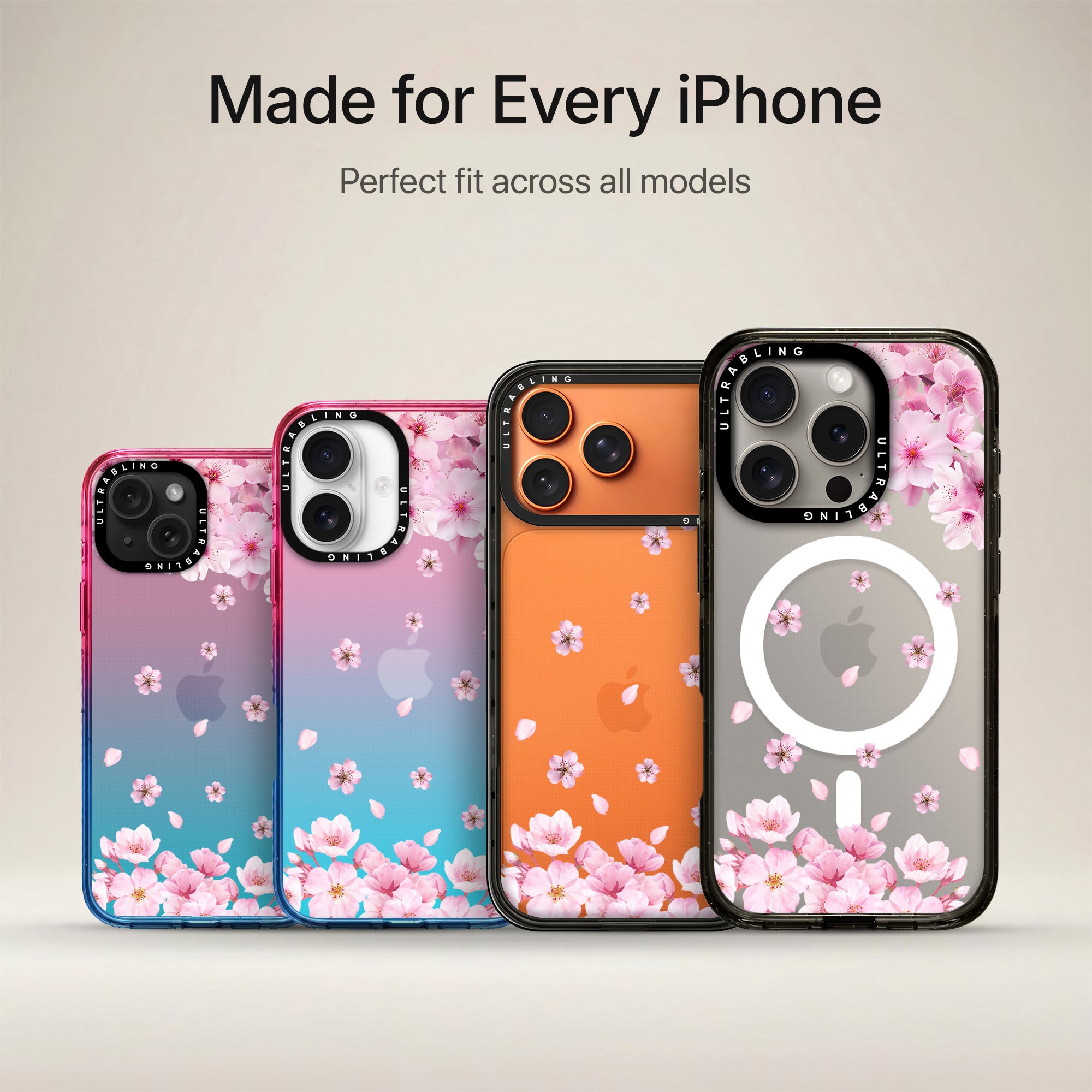Blush Bloom Ultrabling Aura iPhone case non MagSafe soft ombre view