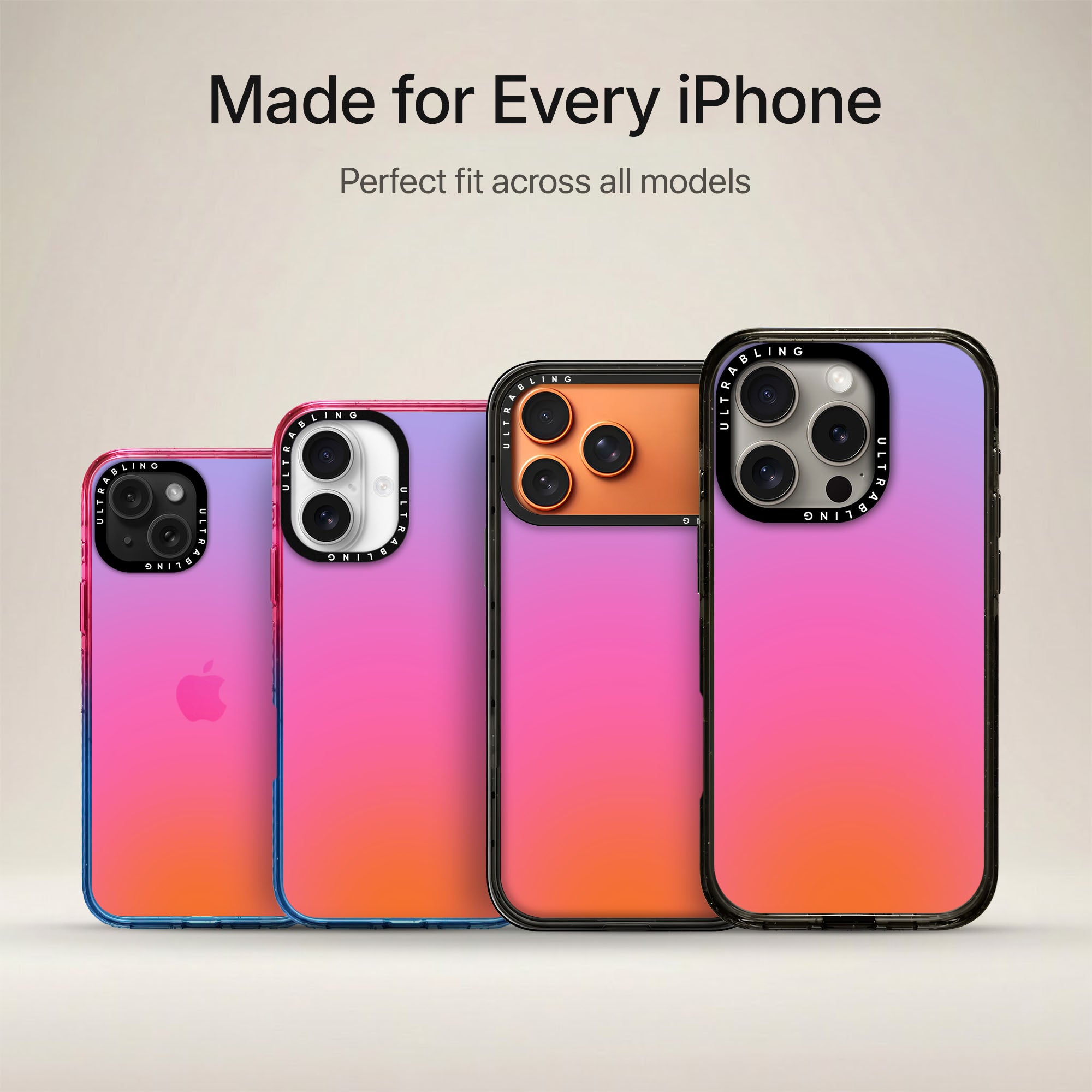 Sunset Fade Ultrabling Aura iPhone case non MagSafe soft ombre view