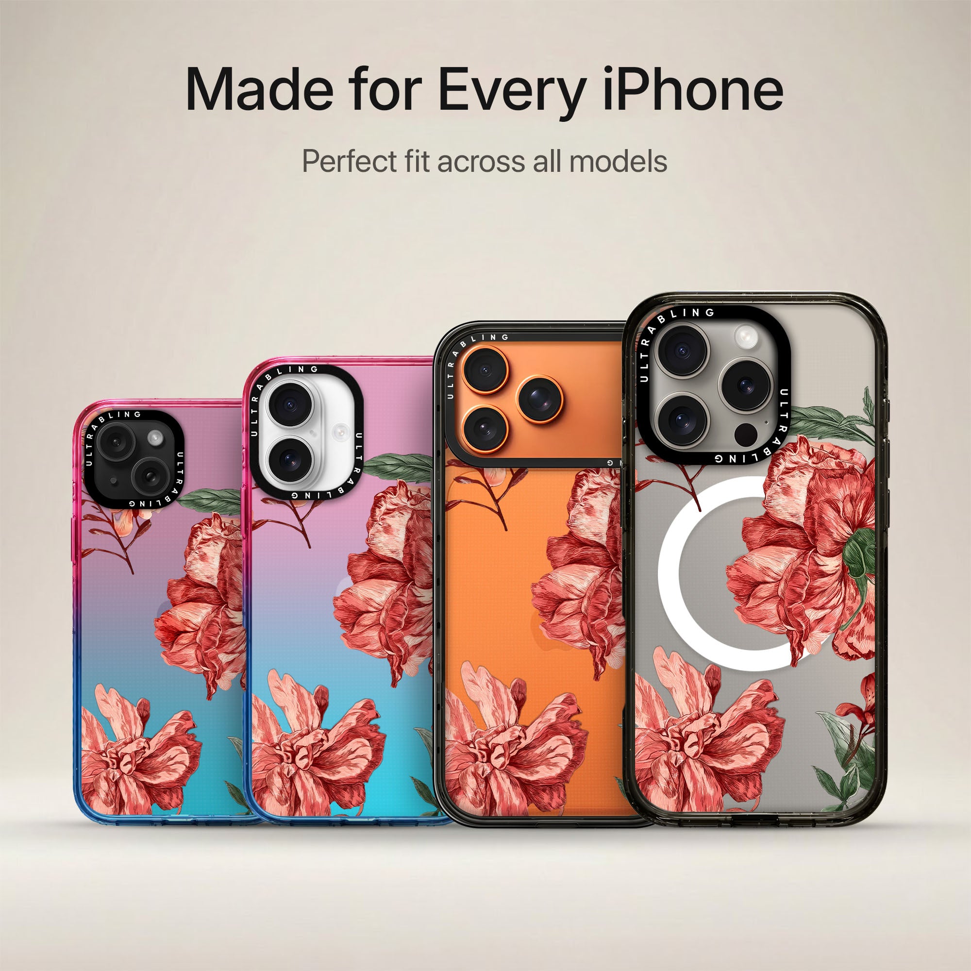 Rosette Ultrabling Aura iPhone case non MagSafe soft ombre view