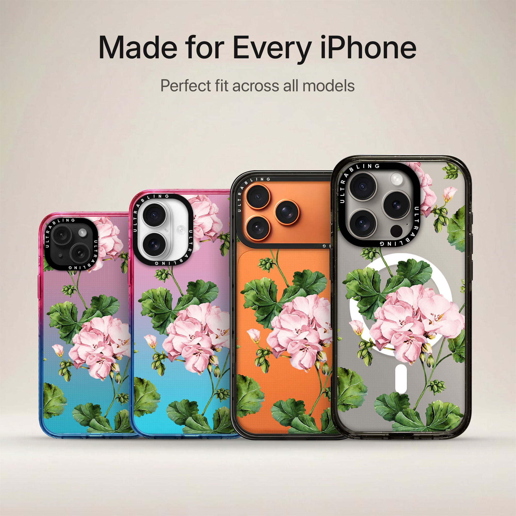 Rosewater Ultrabling Aura iPhone case non MagSafe soft ombre view