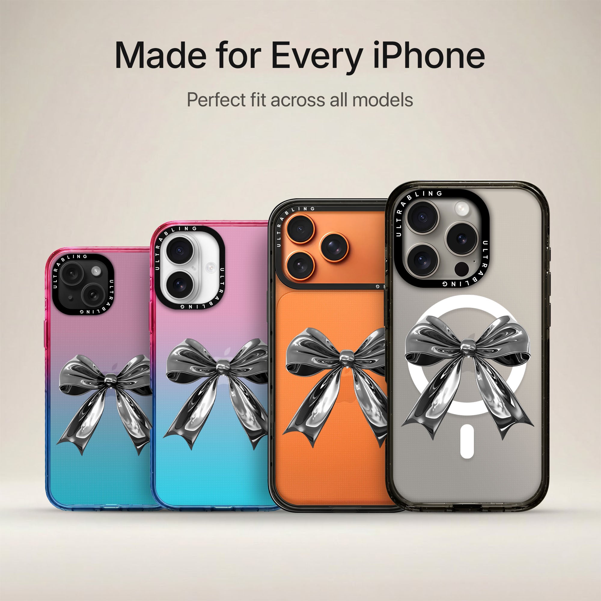 Silver Bow Ultrabling Aura iPhone case non MagSafe soft ombre view
