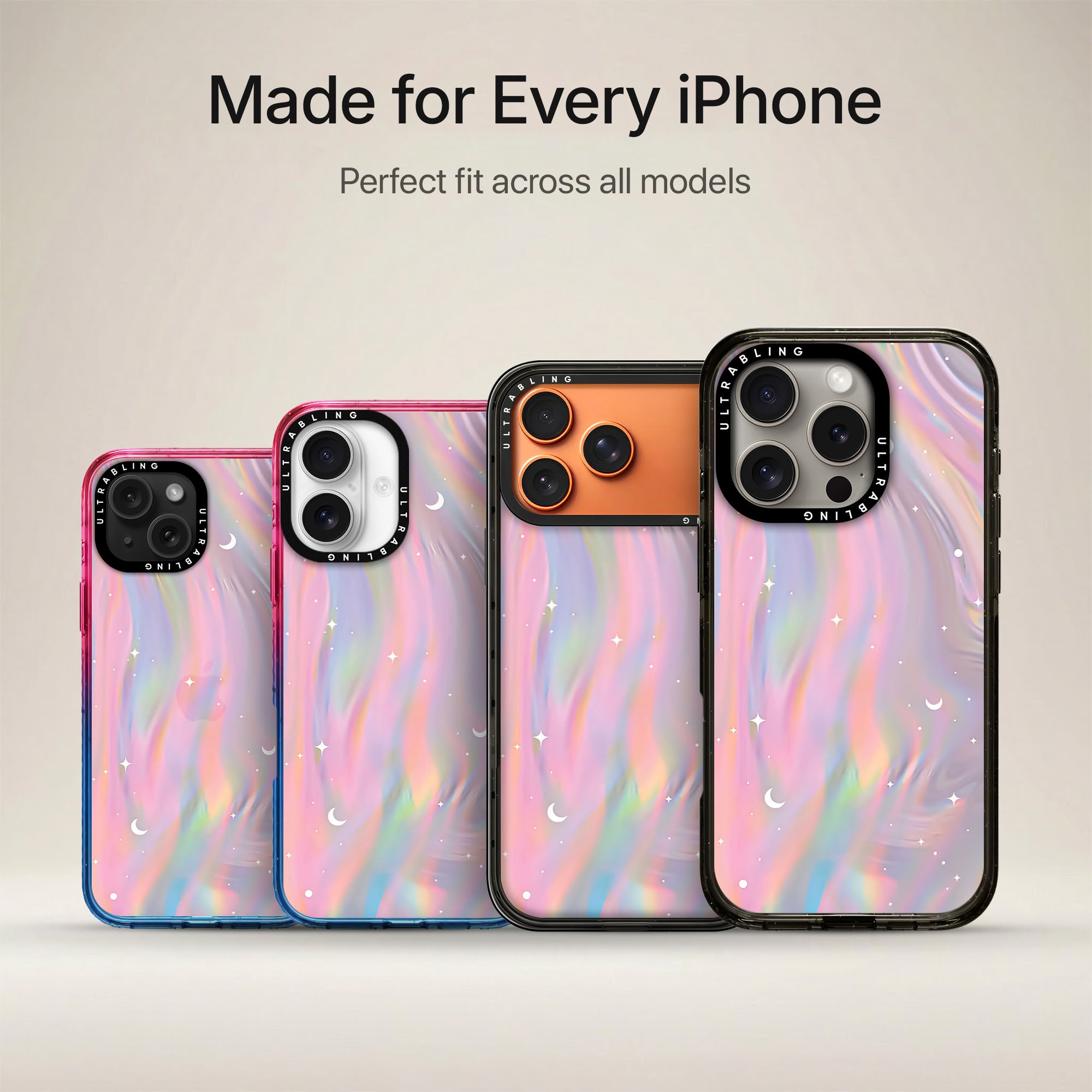Prism Glow Ultrabling Aura iPhone case non MagSafe soft ombre view
