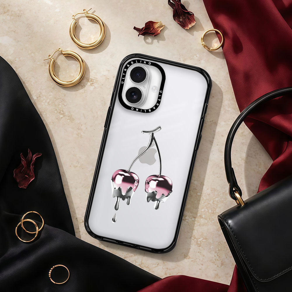 Cherry Charm Ultrabling aura case iphone 13 pro non magsafe black view