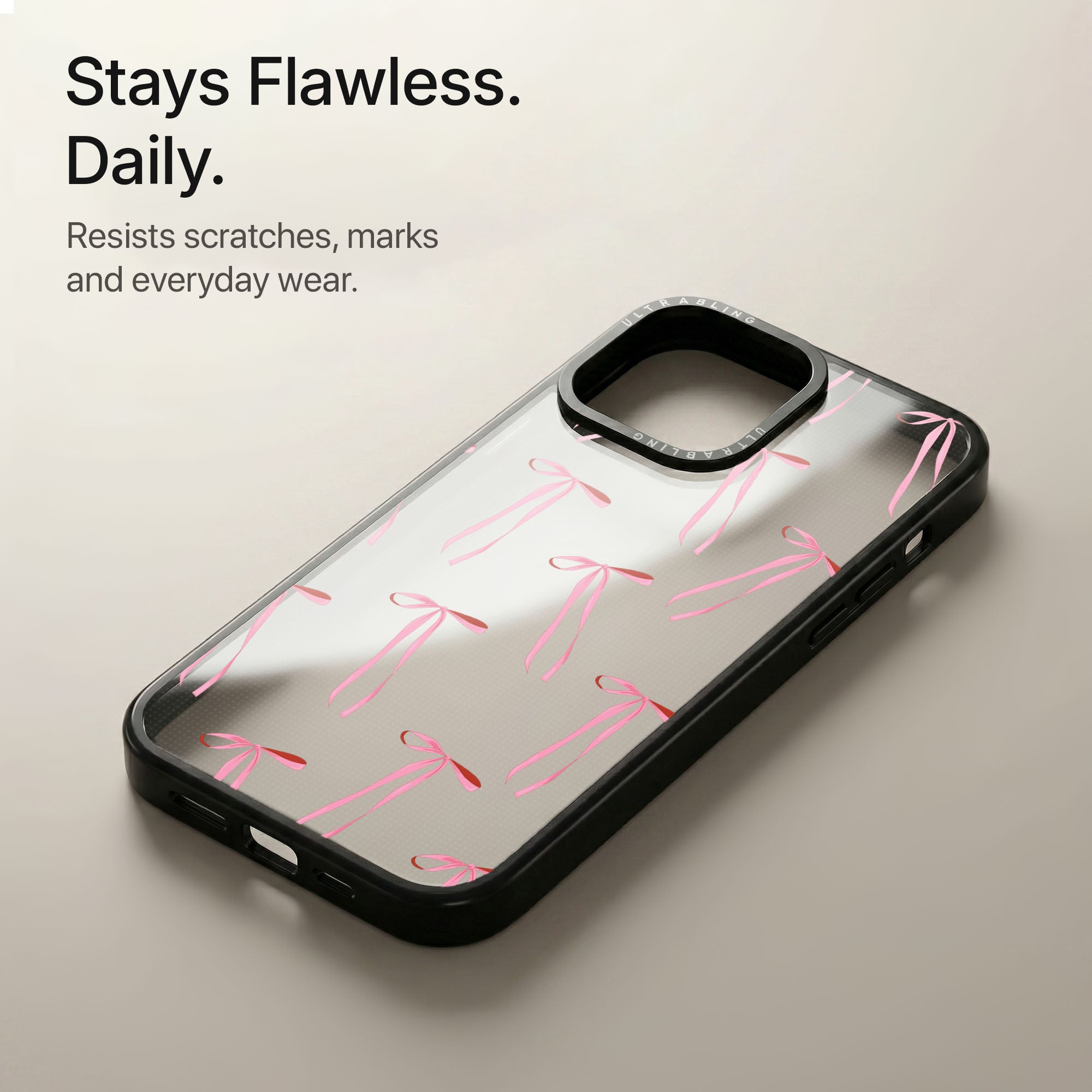 Ribbon Doodle Ultrabling Aura iPhone case soft ombre back view