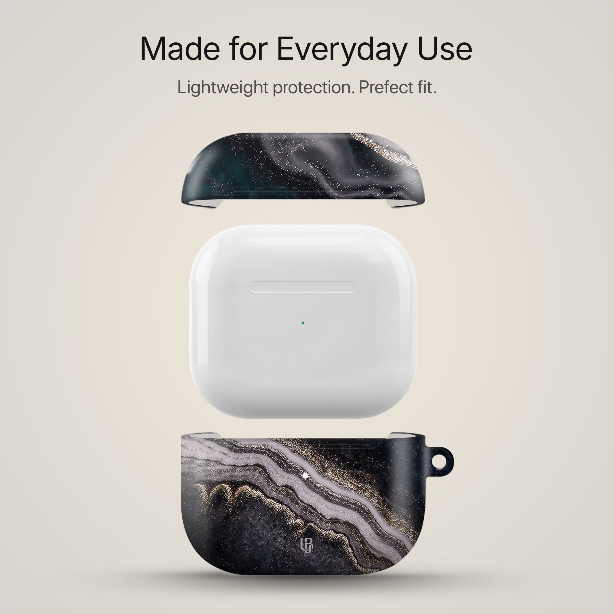 Obsidian Marble Ultrabling AirPods case side view