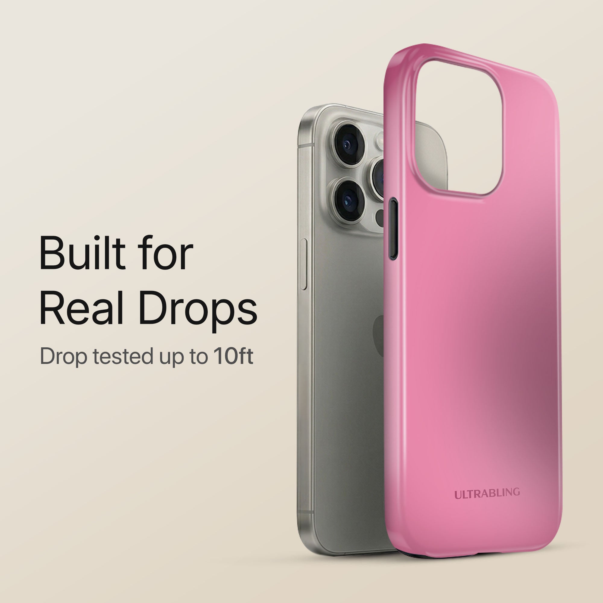 Pink Fade Ultrabling eclipse case angled front view