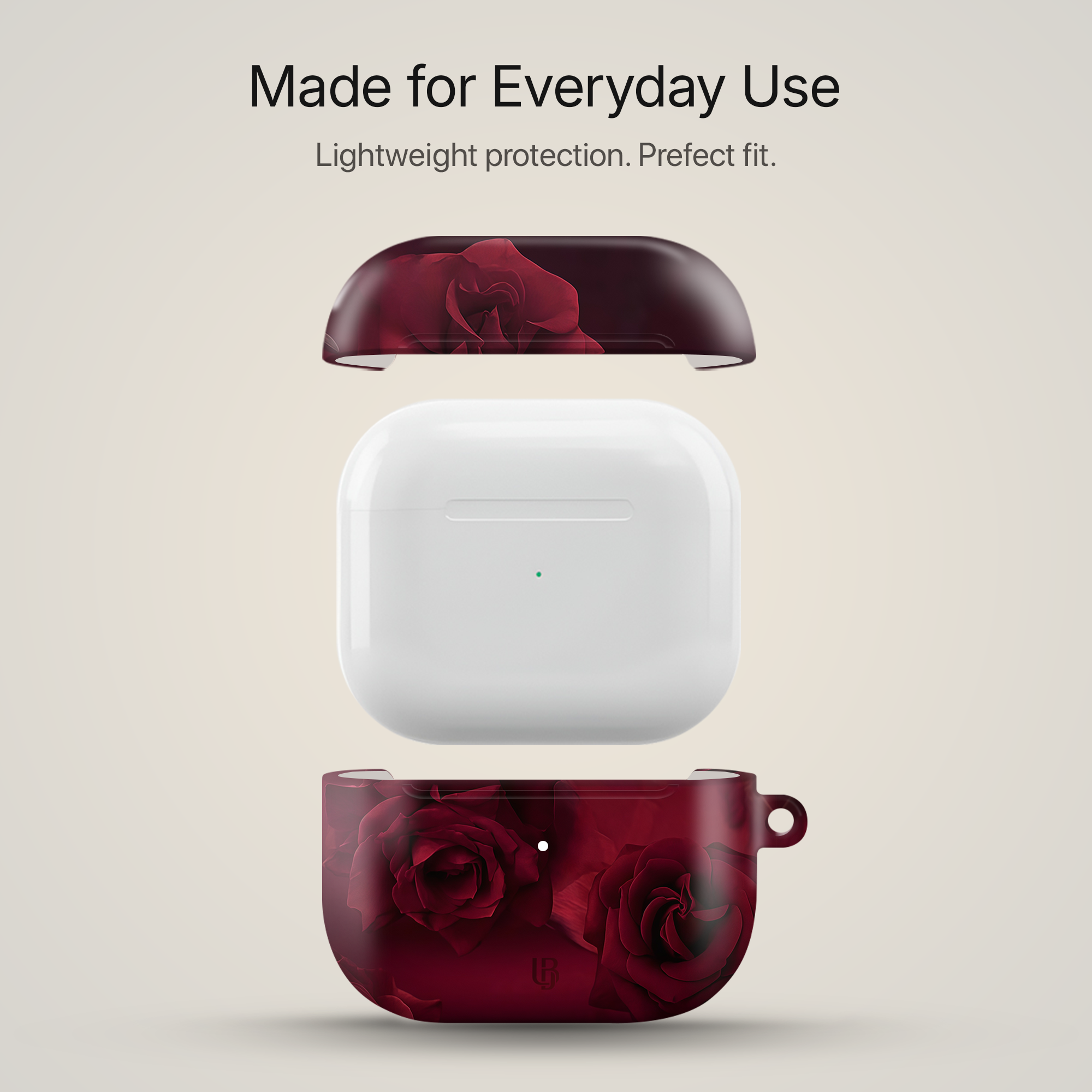 Velvet Roses Ultrabling AirPods case side view