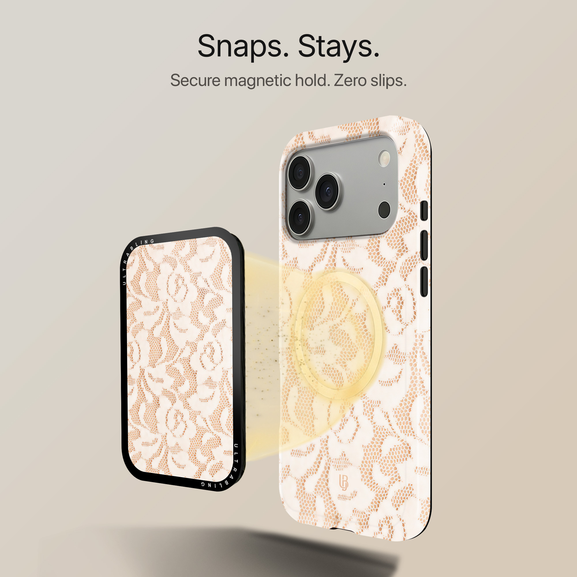 Ivory Lace MagSafe Wallet - Back View