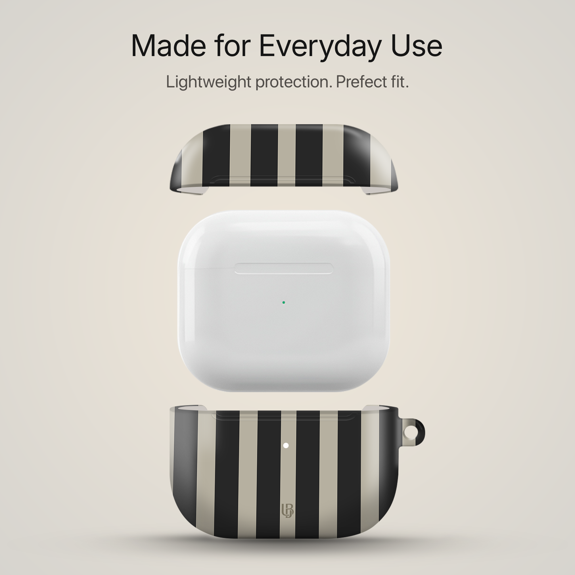 Cafe Stripes Ultrabling AirPods case side view