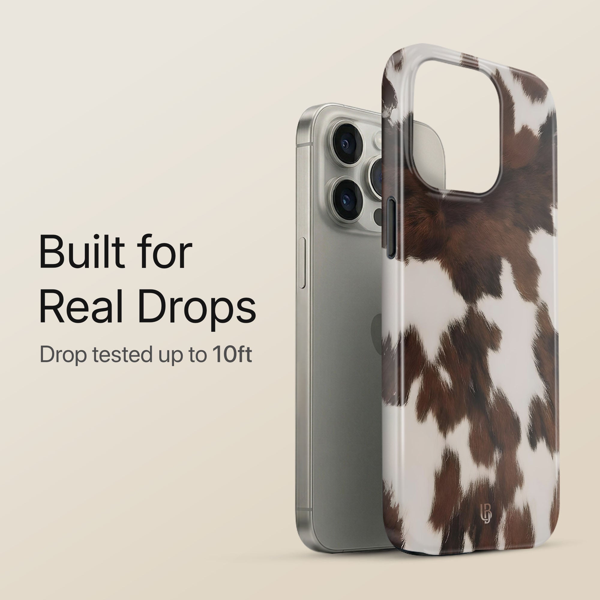 Mocha Cow Ultrabling eclipse case angled front view