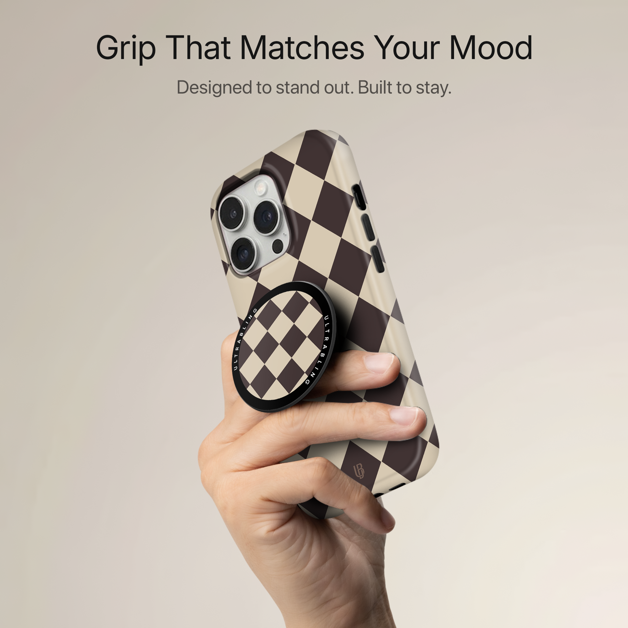 Cocoa Diamond Ultrabling MagSafe Phone Grip - Back View