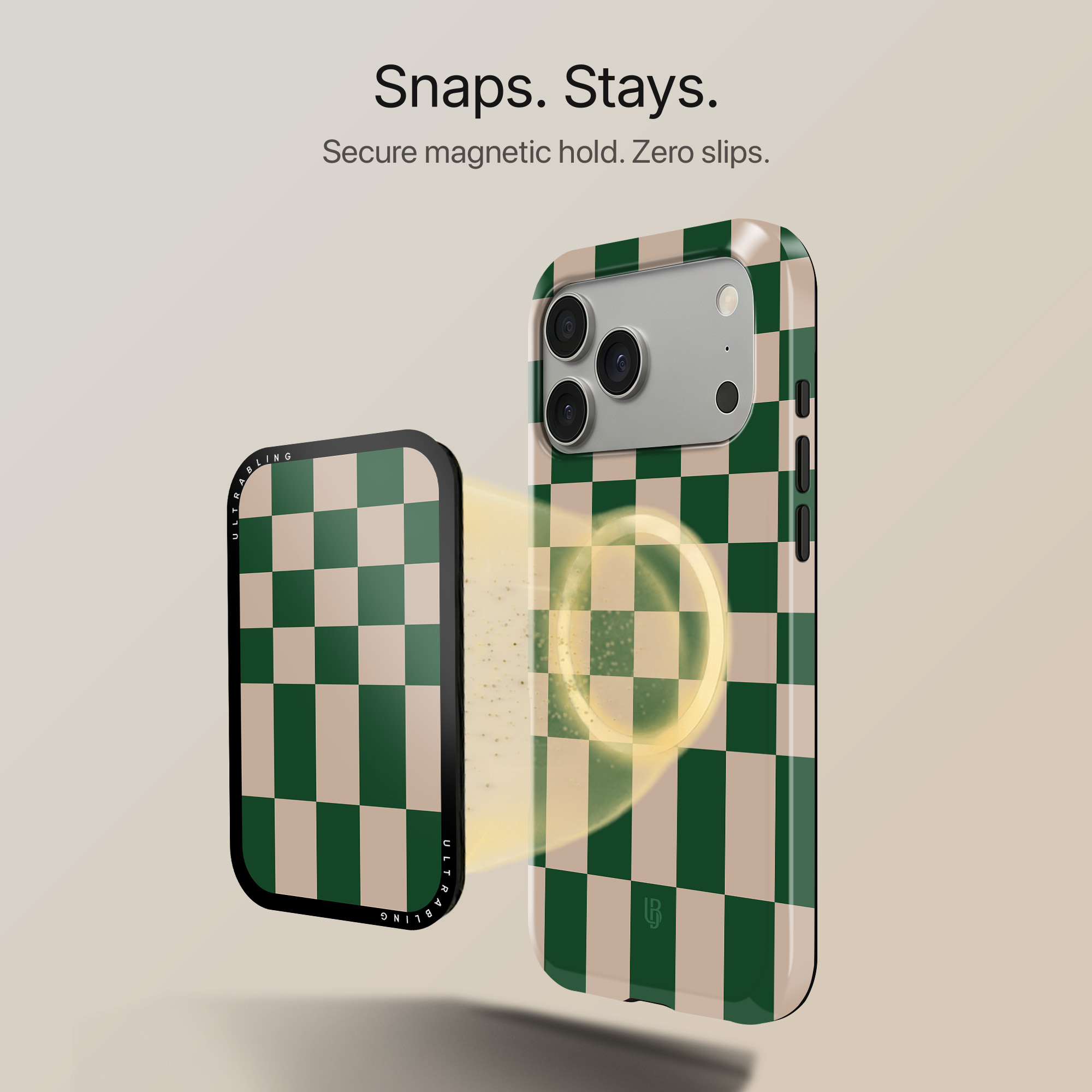 Emerald Grid MagSafe Wallet - Back View