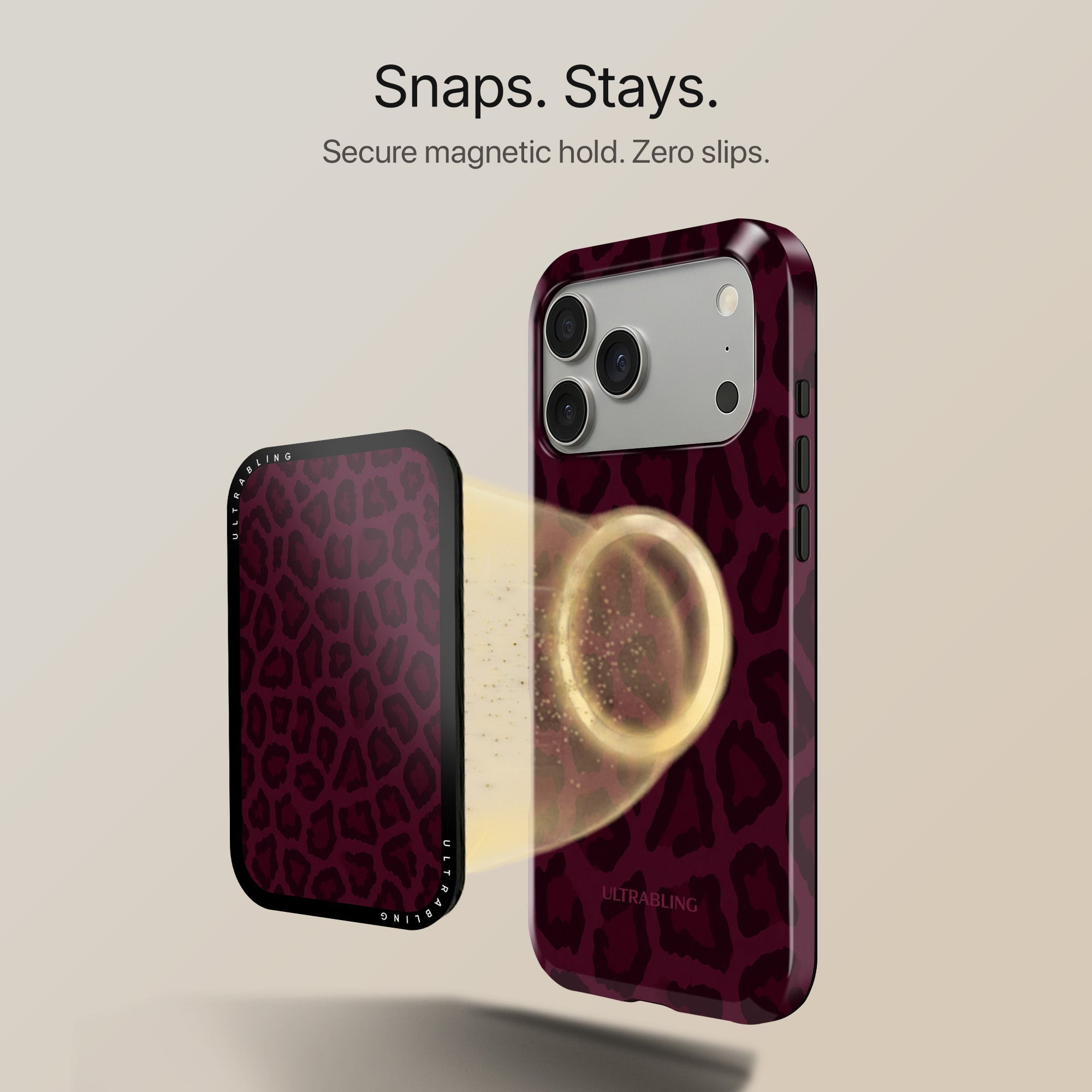 Bordeaux Leopard - MagSafe Wallet