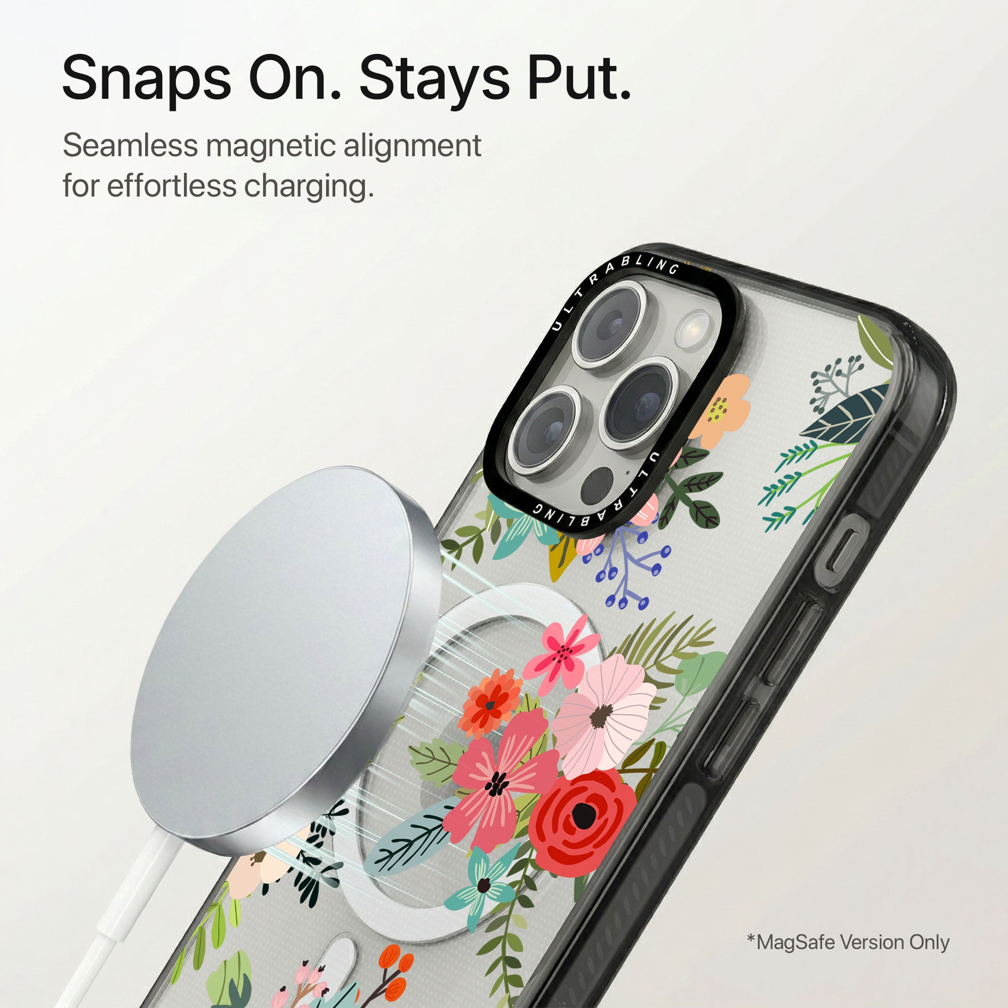 Garden Muse Ultrabling Aura iPhone case flat lay angle view
