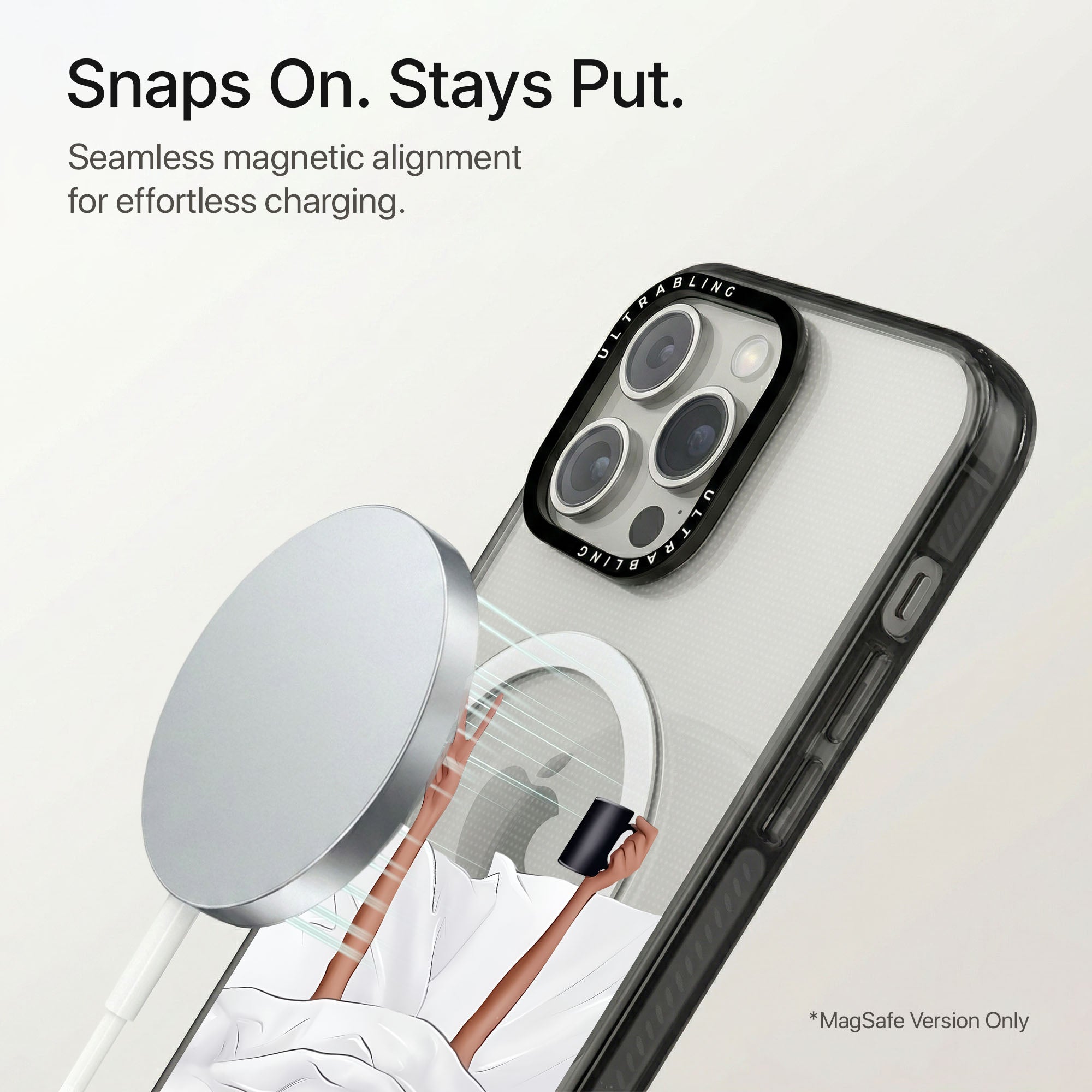 Sunday Selfie Ultrabling Aura iPhone case flat lay angle view