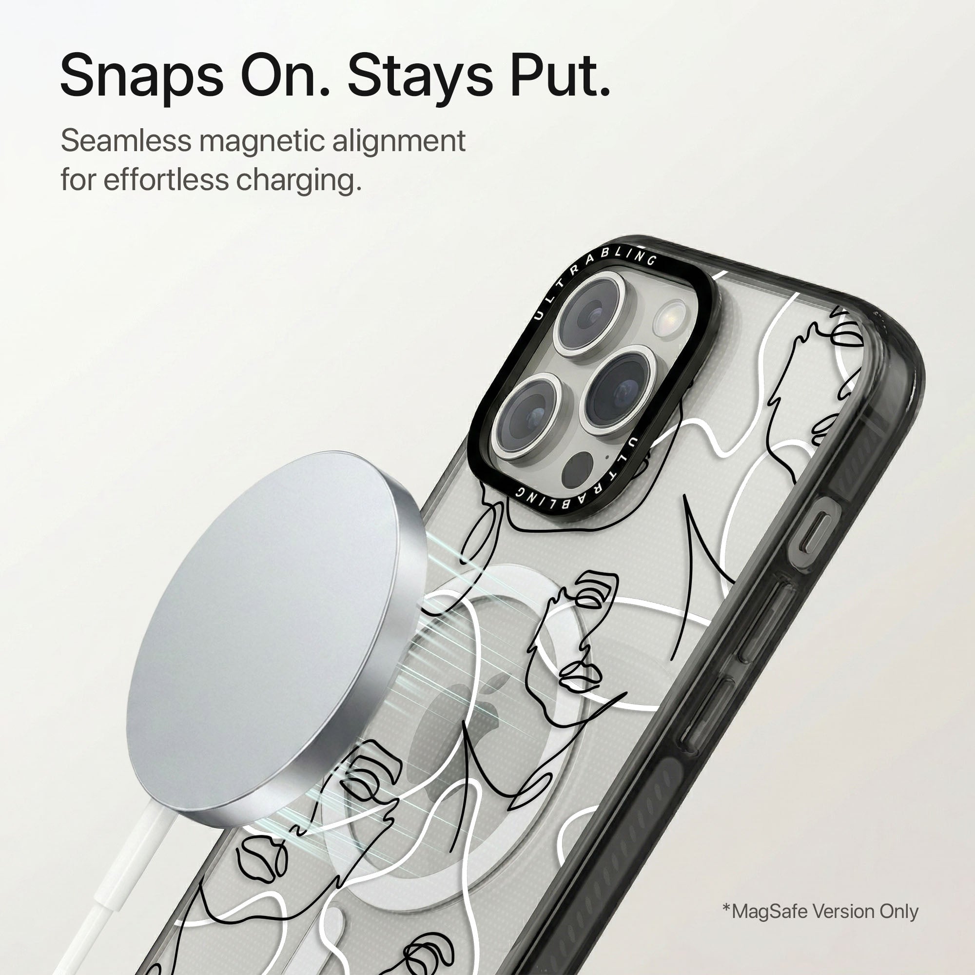 Muse Lines Ultrabling Aura iPhone case flat lay angle view