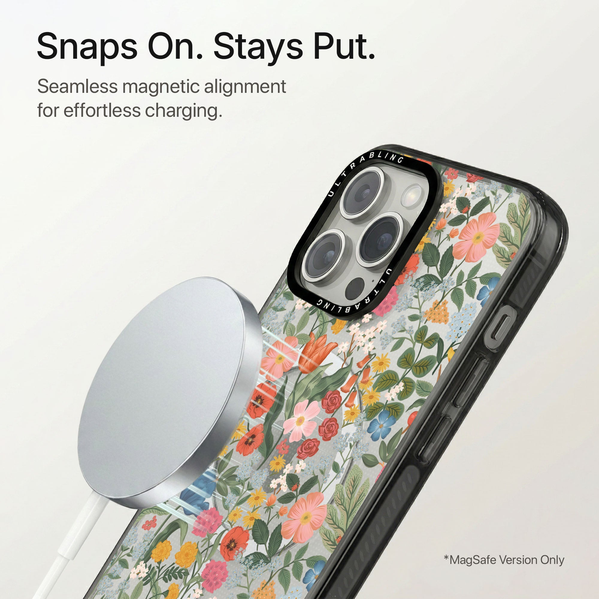 Meadow Mix Ultrabling Aura iPhone case flat lay angle view