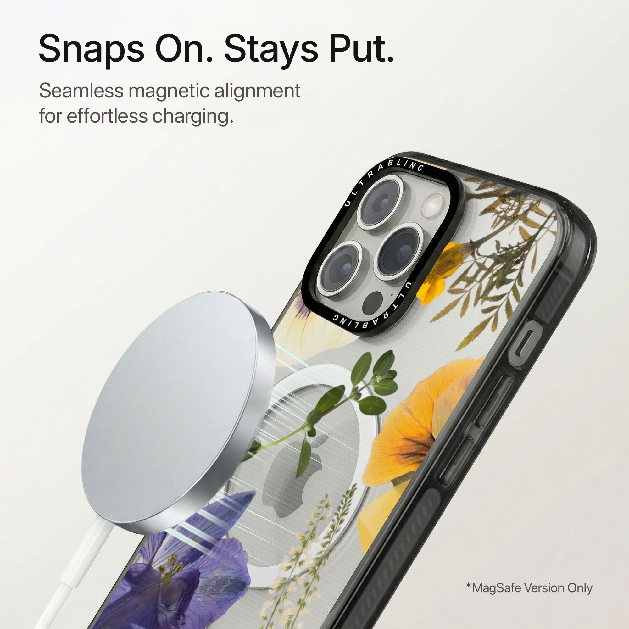 Iris Muse Ultrabling Aura iPhone case flat lay angle view