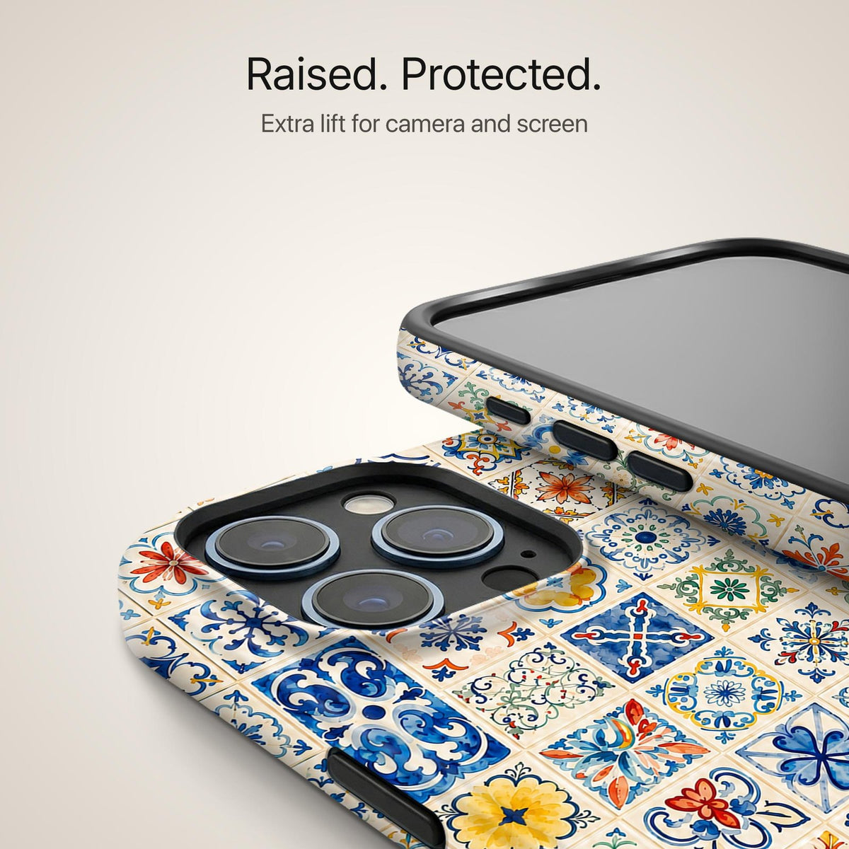 Lisbon Tile - Eclipse Case by Ultrabling, designer iPhone case, angle view