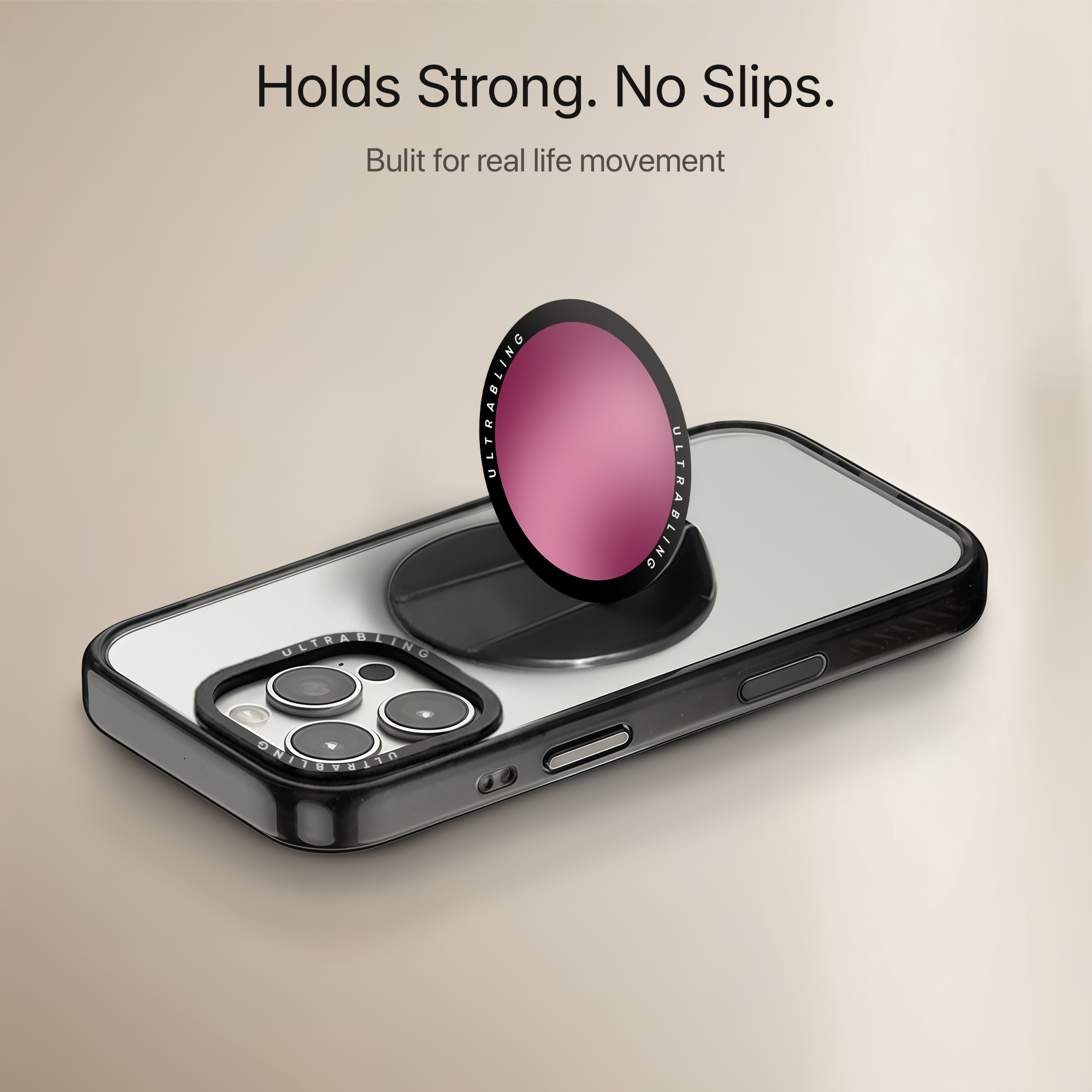 Pink Fade Ultrabling MagSafe Phone Grip - Side View