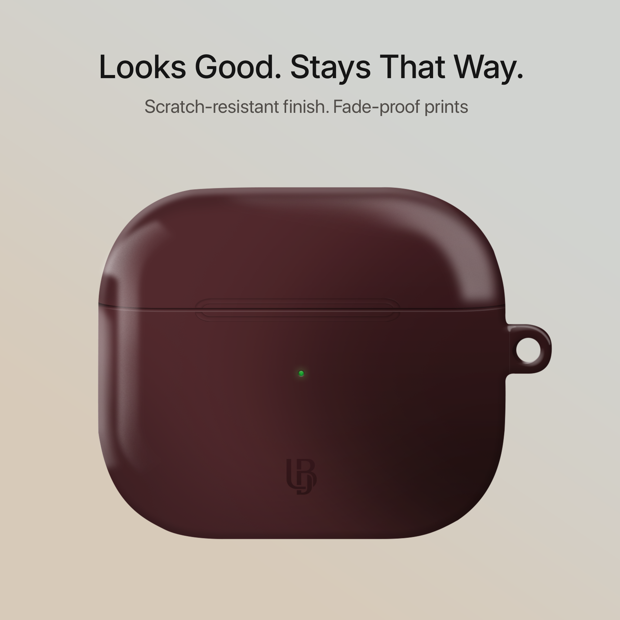 Wine Gloss Ultrabling AirPods case back view