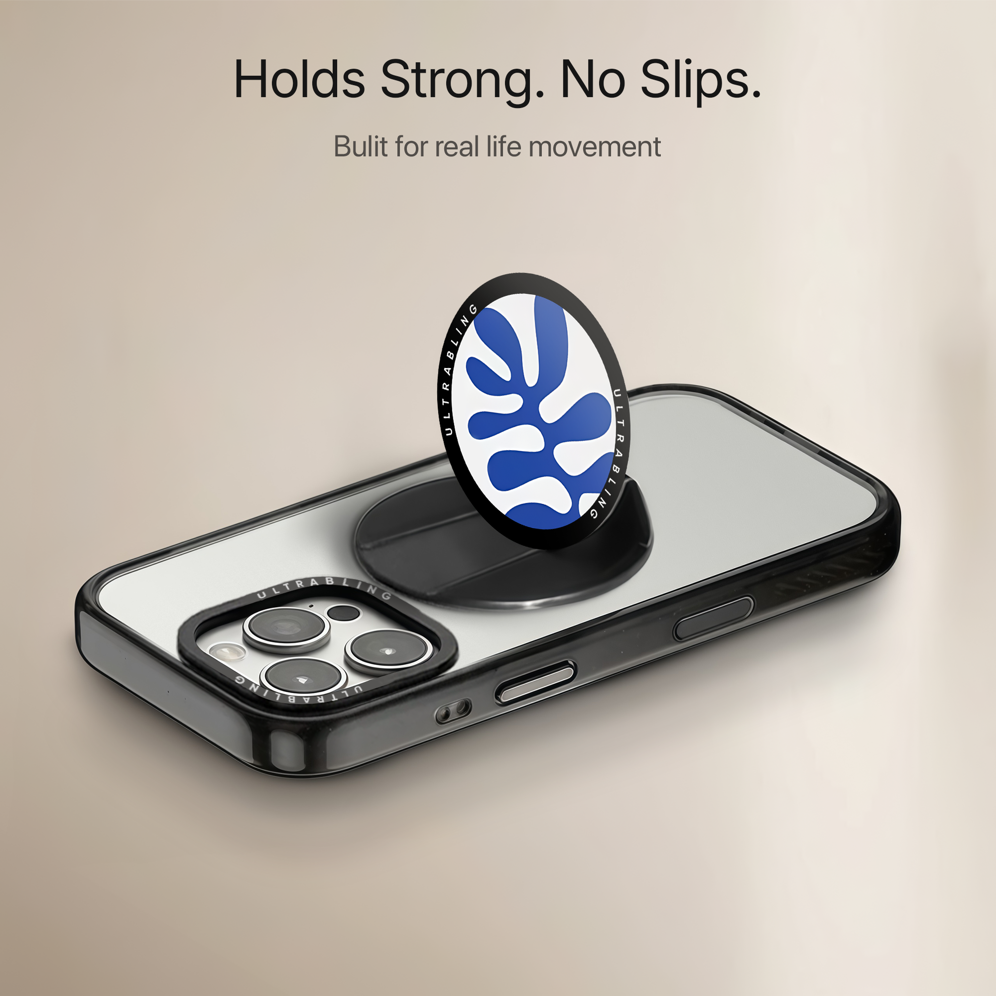 Azure Flow Ultrabling MagSafe Phone Grip - Side View