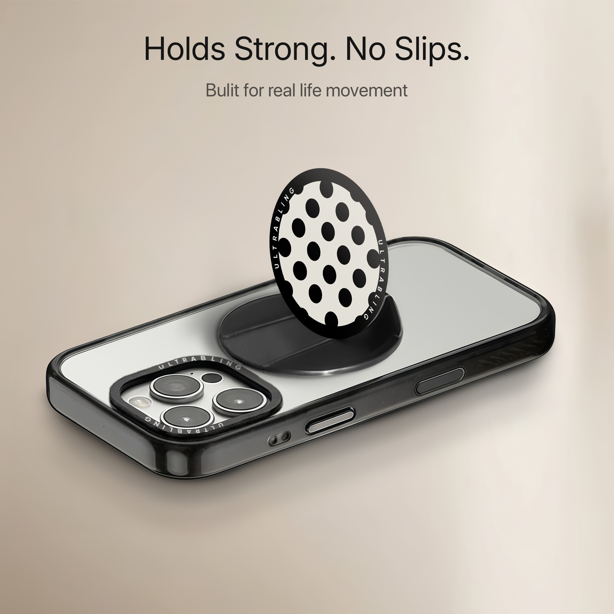 Midnight Polka Ultrabling MagSafe Phone Grip - Side View