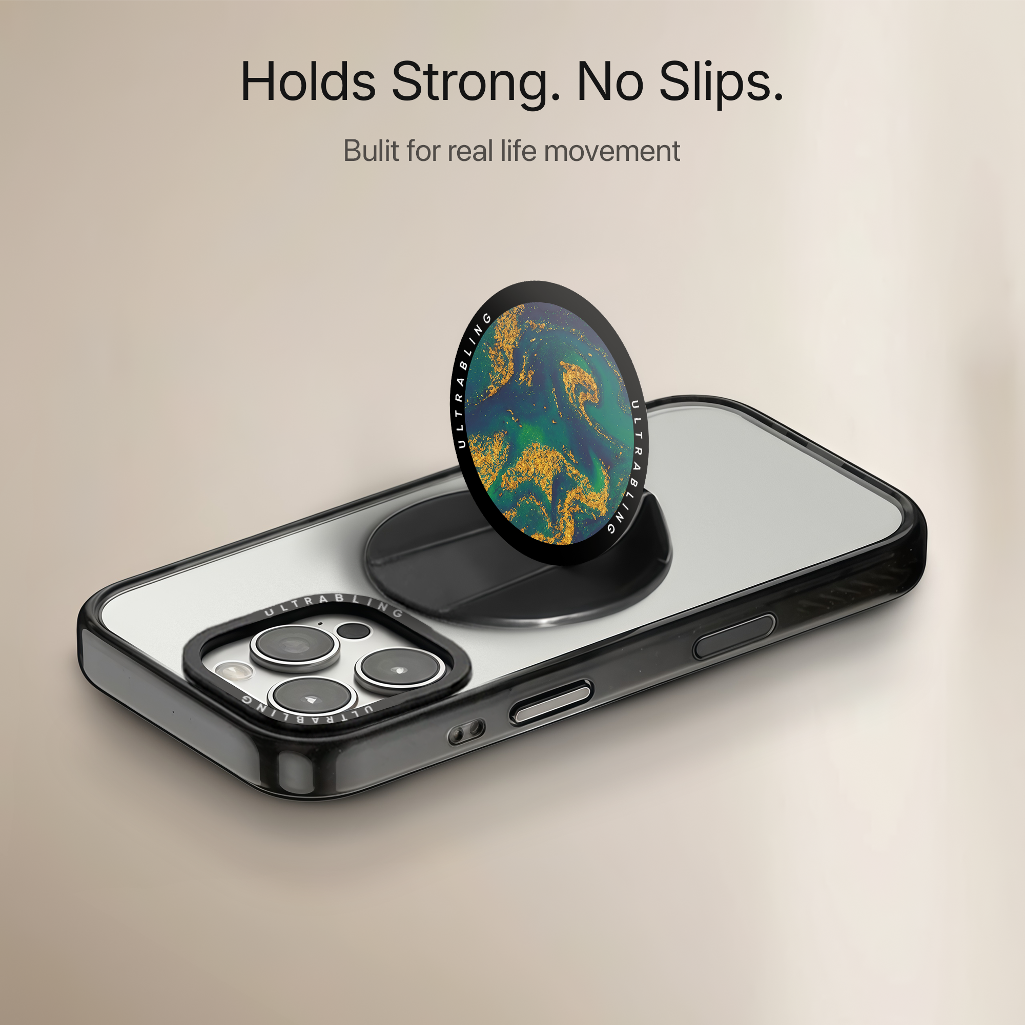 Emerald Nebula Ultrabling MagSafe Phone Grip - Side View