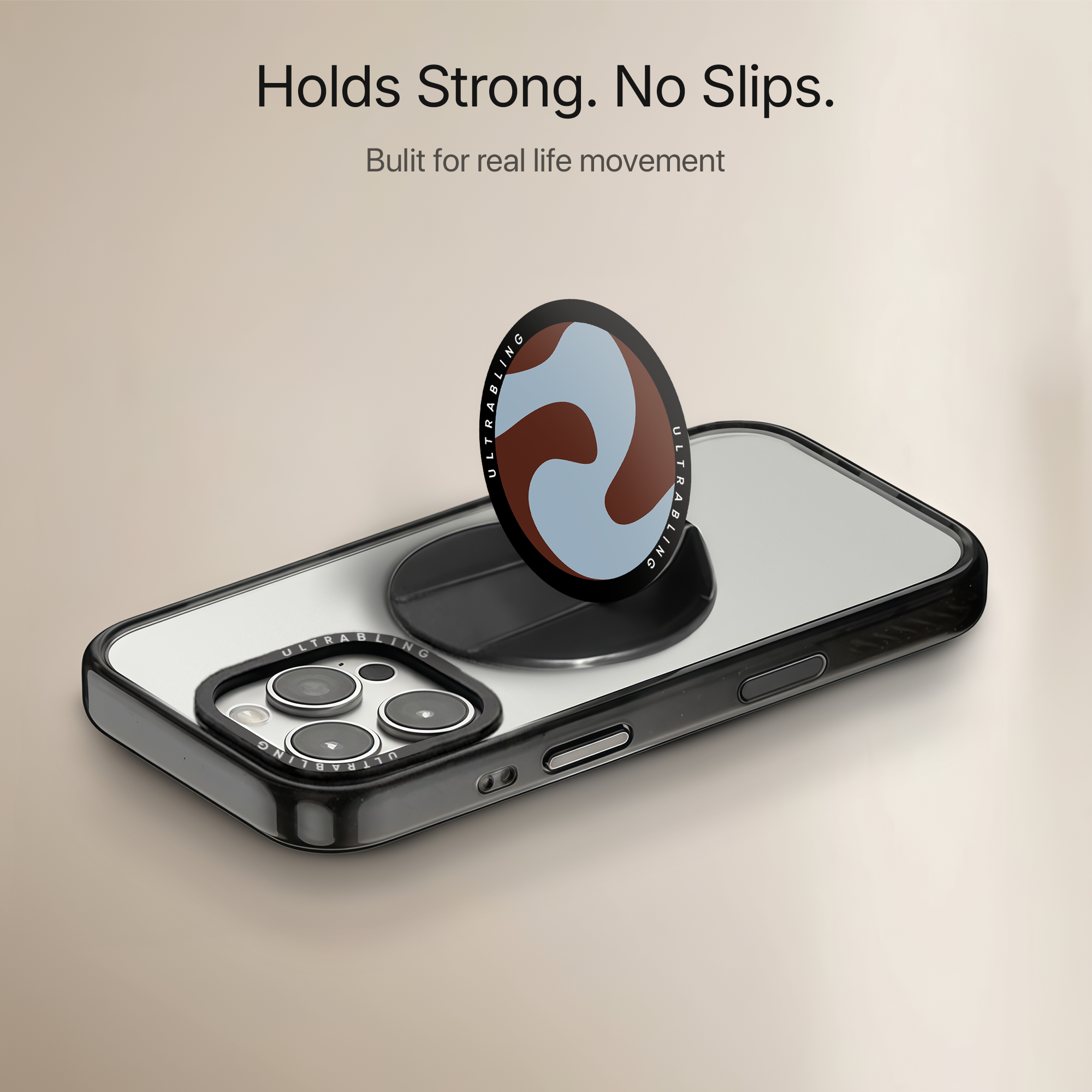 Retro Waves Ultrabling MagSafe Phone Grip - Side View