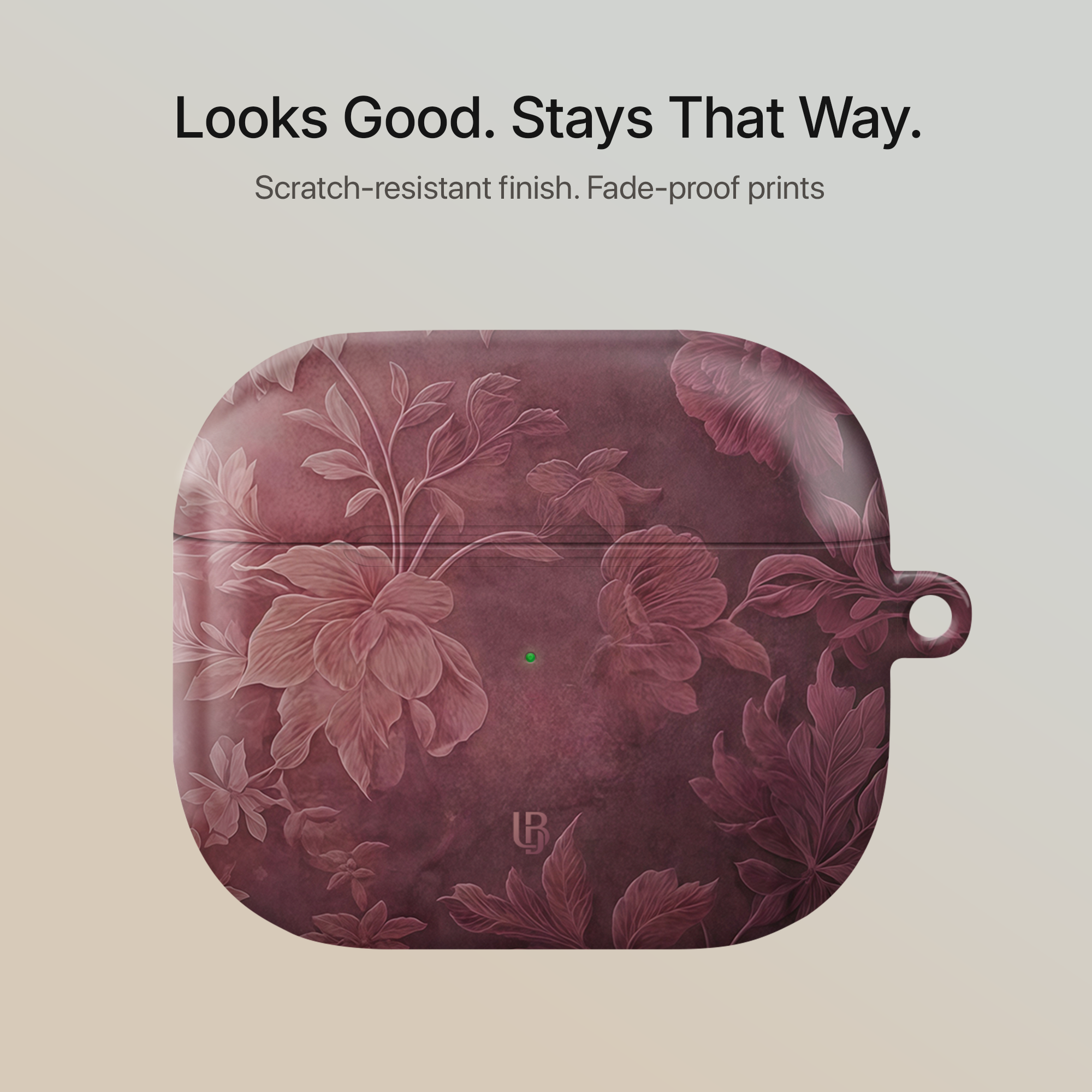 Burgundy Bloom Ultrabling AirPods case back view