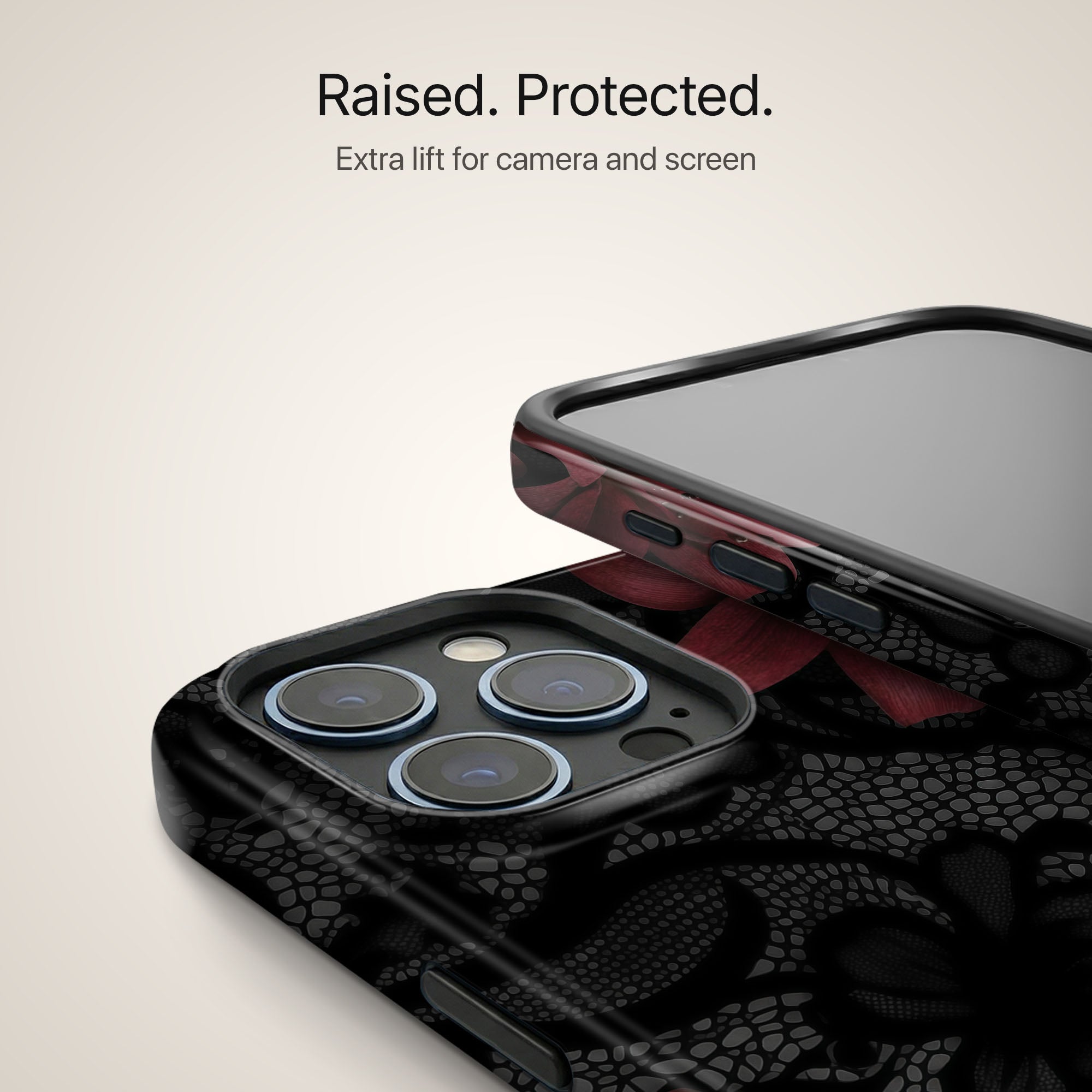 Midnight Scarlet Ultrabling design close-up on eclipse case