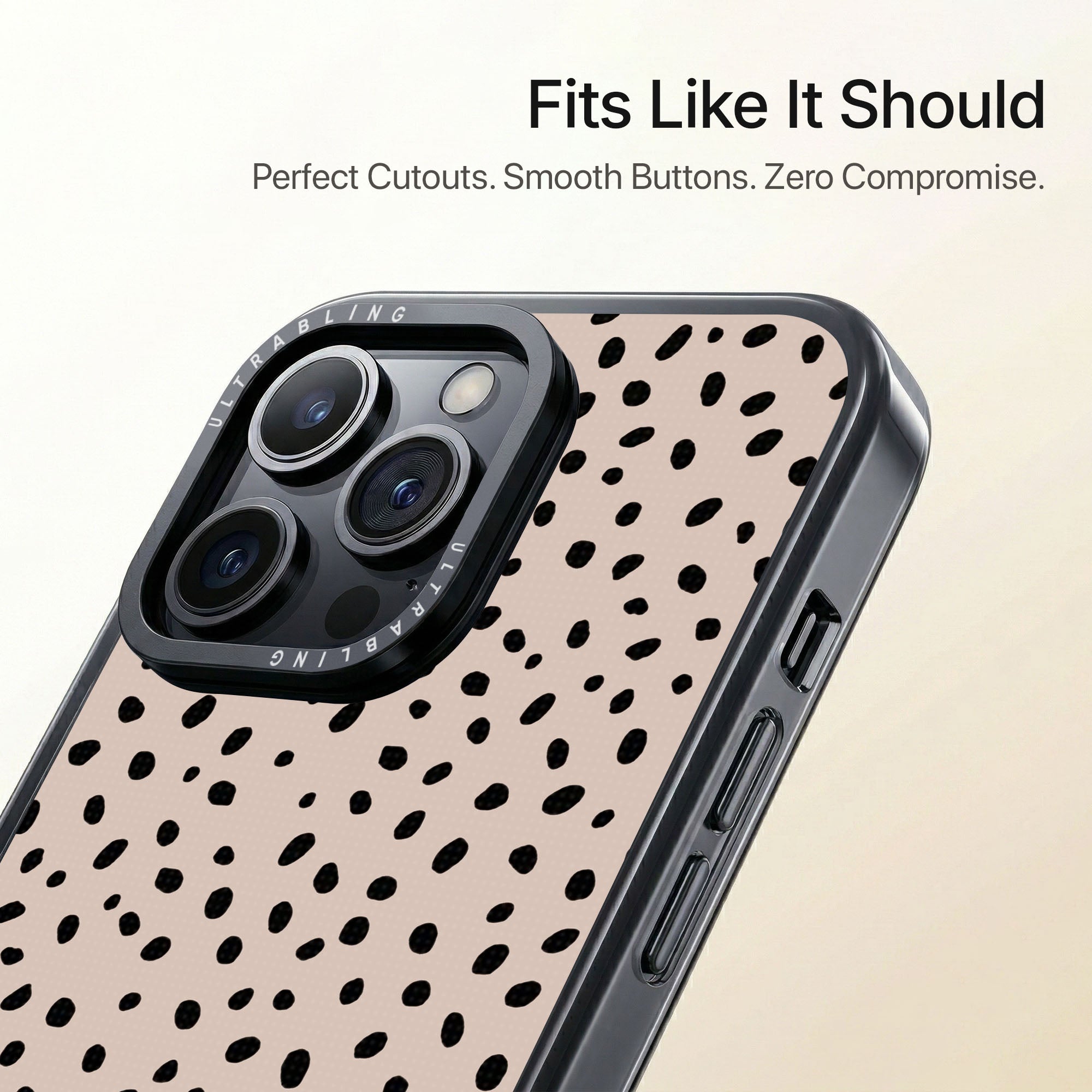 Dot Chic Ultrabling Aura iPhone case close-up design detail