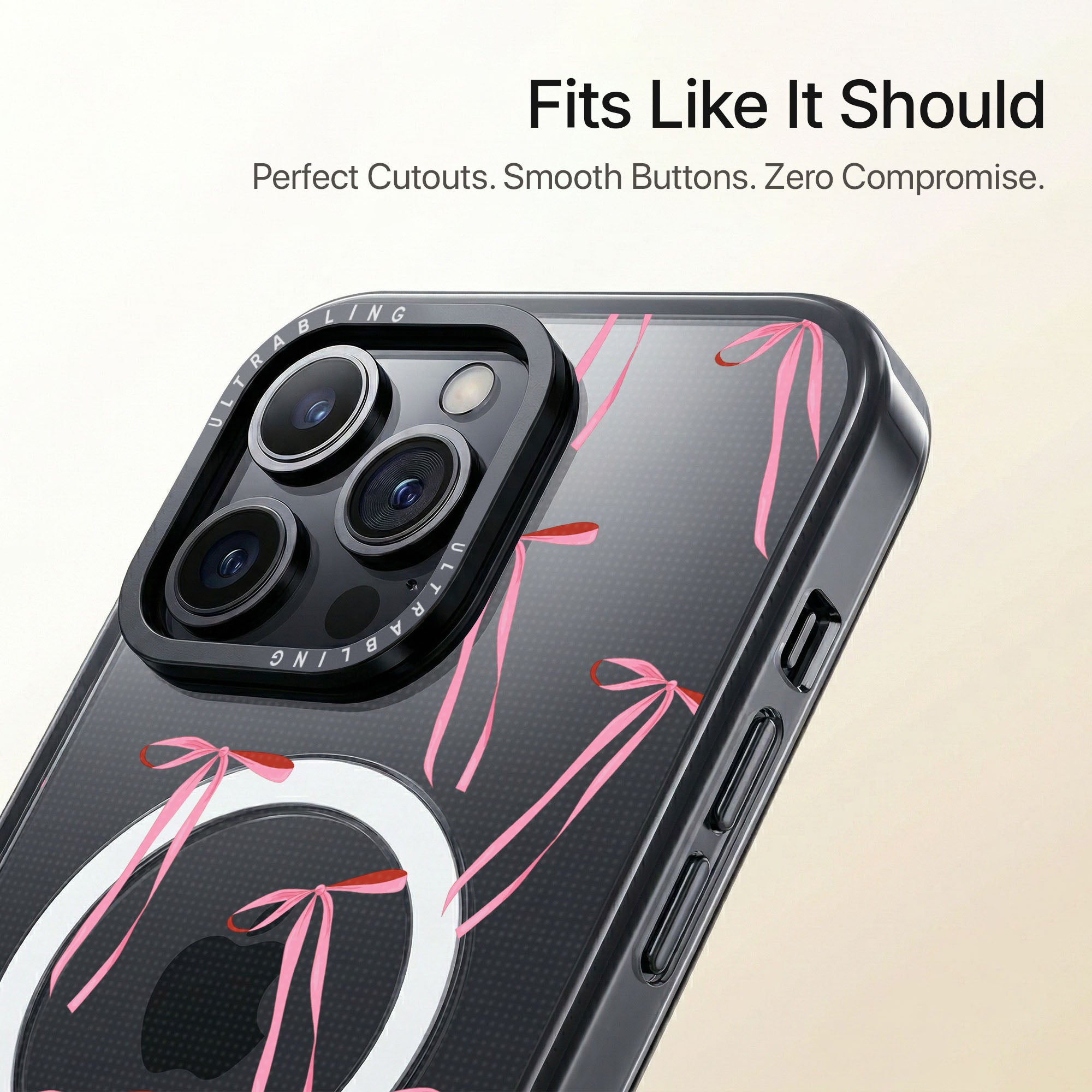 Ribbon Doodle Ultrabling Aura iPhone case close-up design detail