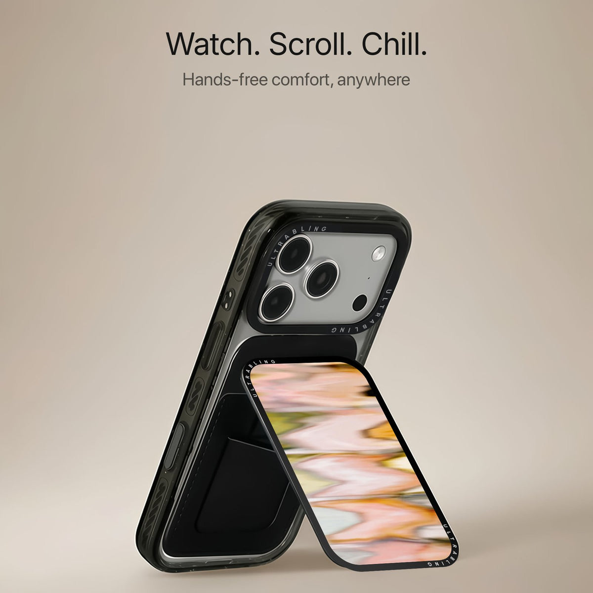 Peach Ripple - MagSafe Wallet by Ultrabling, MagSafe Wallet, lifestyle shot