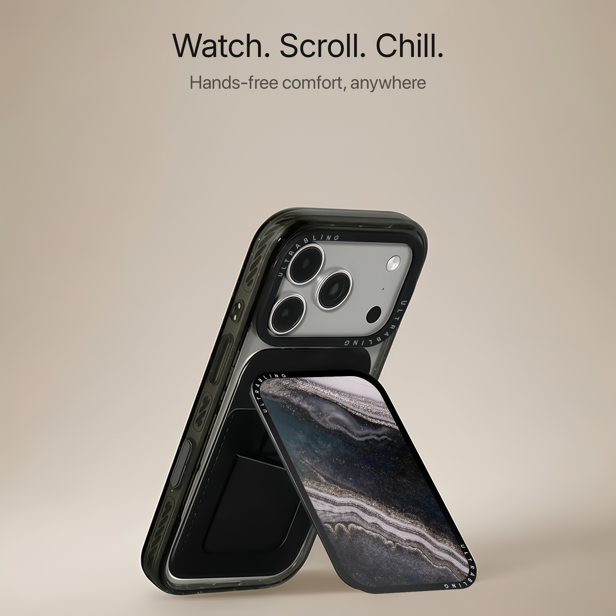 Obsidian Marble MagSafe Wallet - Angle View
